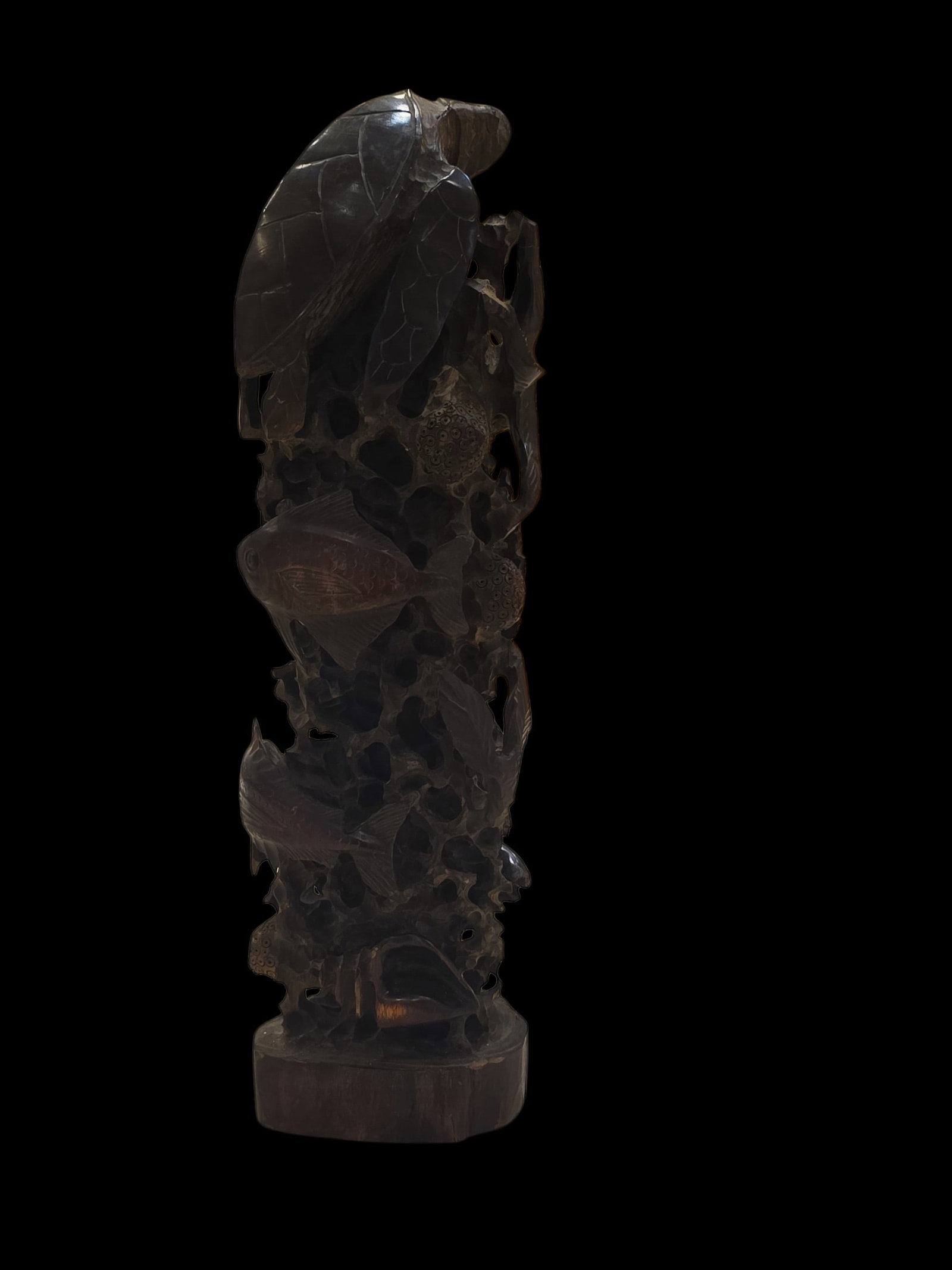 Rosewood Sealife Carving, "Tree Of Life" (1 of 4)
