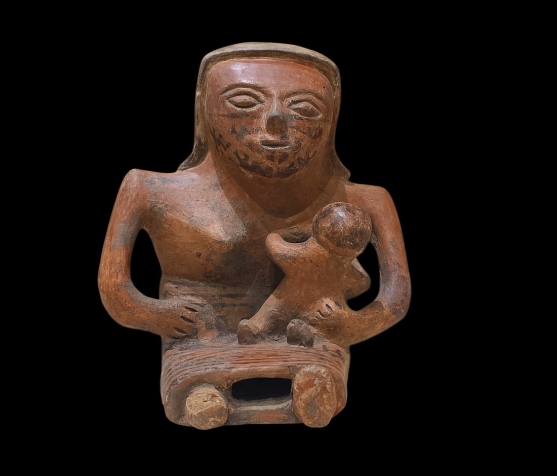 Pre-Columbian Quimbaya Seated Female With Child (1 of 5)