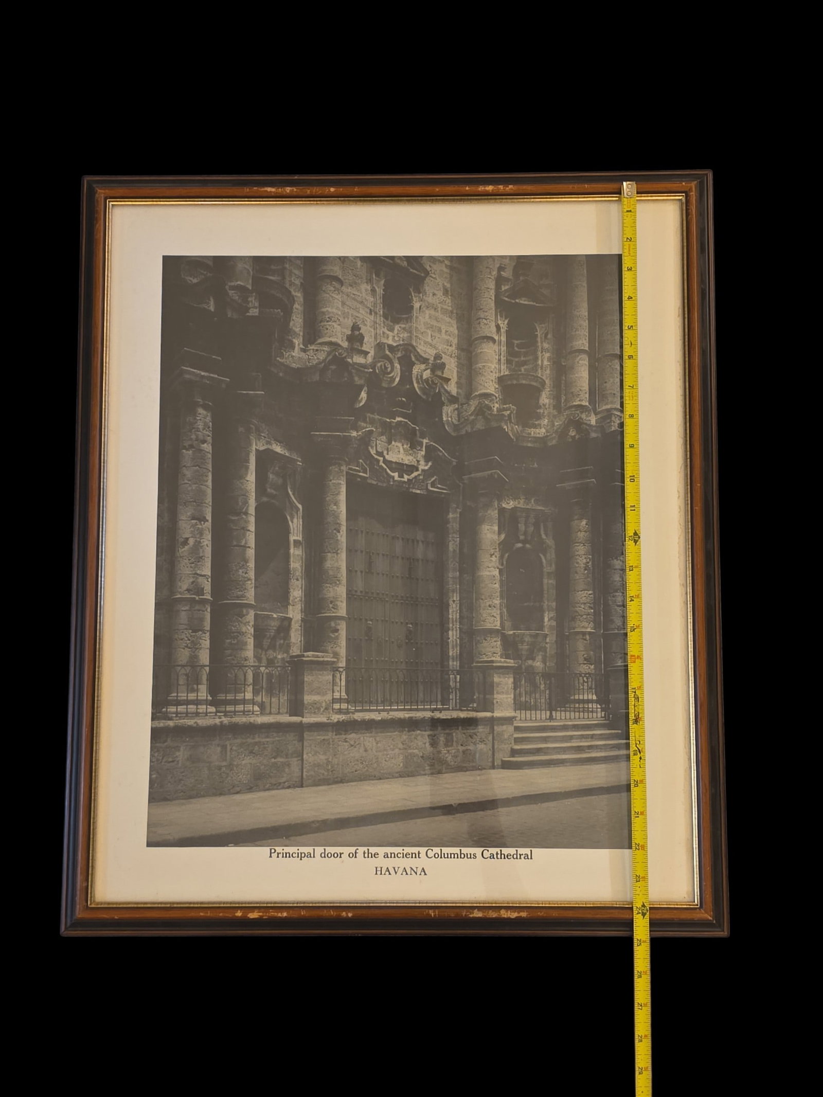 Vintage Black And White Photograph Of The Principal Door Of The Columbus Cathedral Havana Cuba (1 of 2)