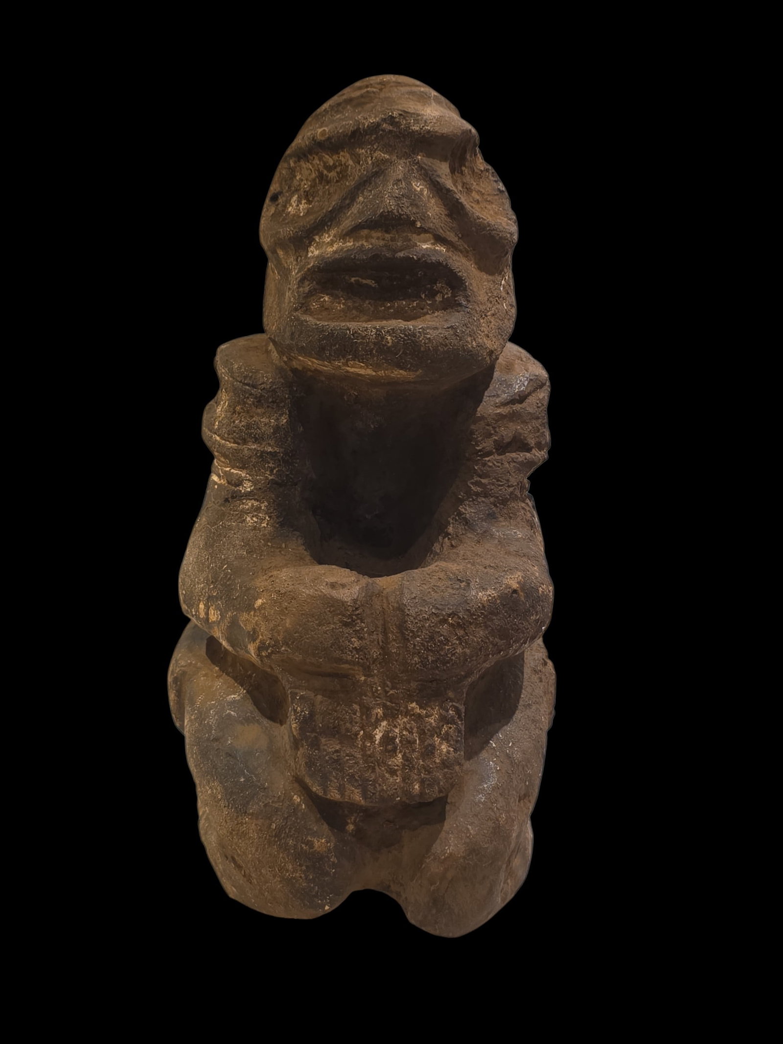 Pre-Columbian Ceremonial Taino Seated Stone Figure (1 of 5)