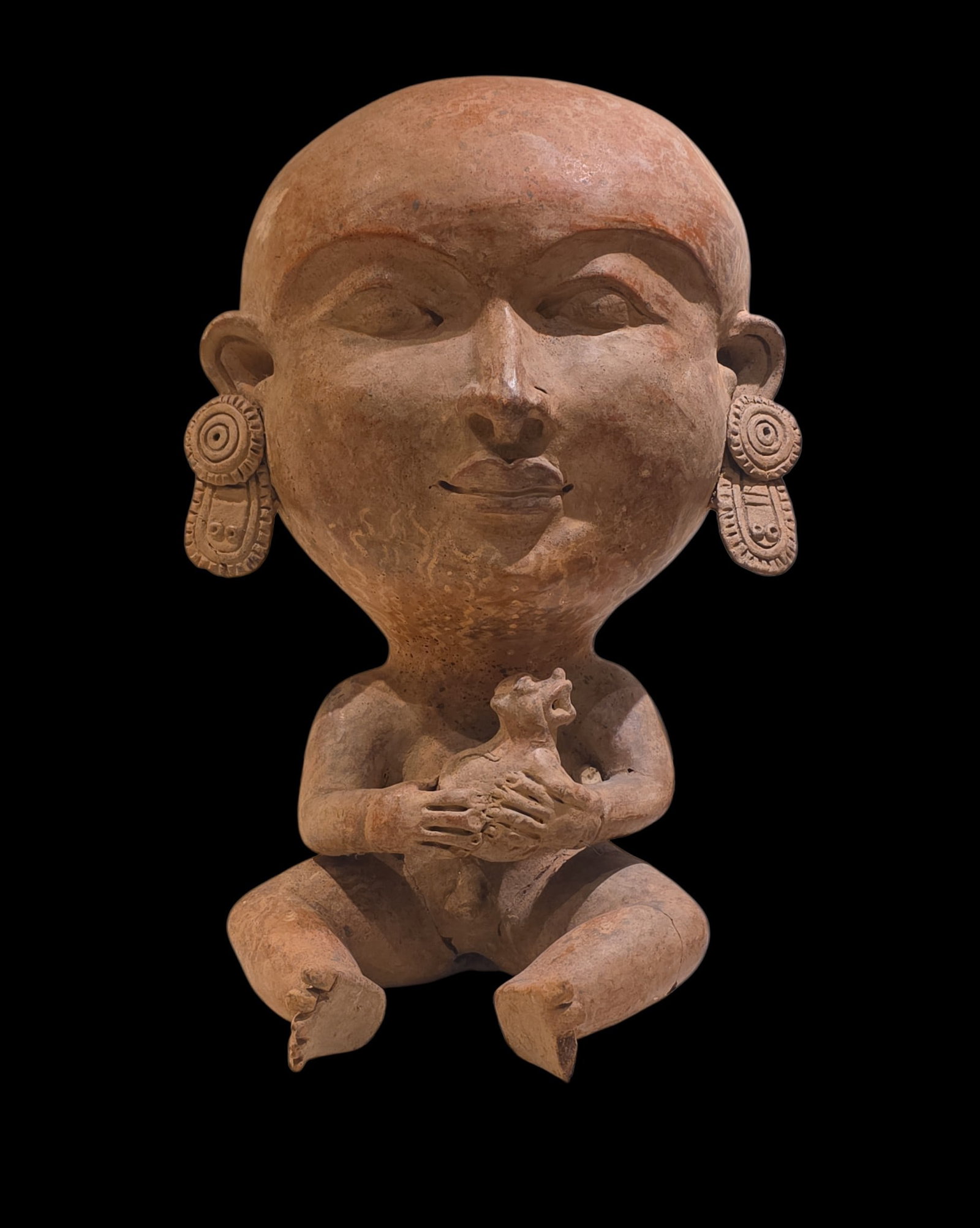 Pre-Columbian Style Ceramic Seated Figure, Colombia (1 of 5)