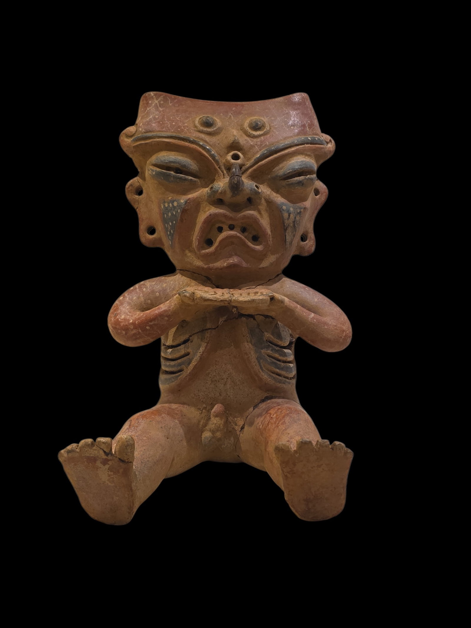 Pre-Columbian Style Ceramic Polychrome Figure, Quimbaya Culture (1 of 5)
