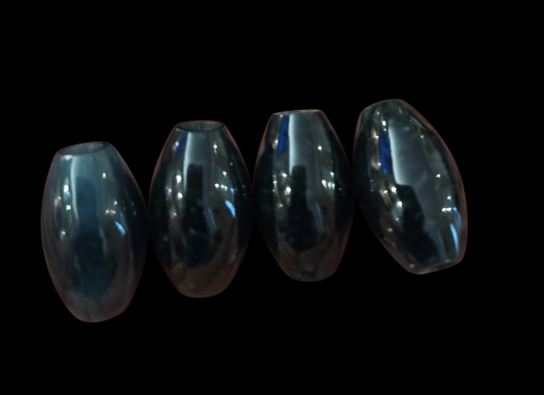 Hand Carved Blue Jade Beads Guatemala (1 of 5)