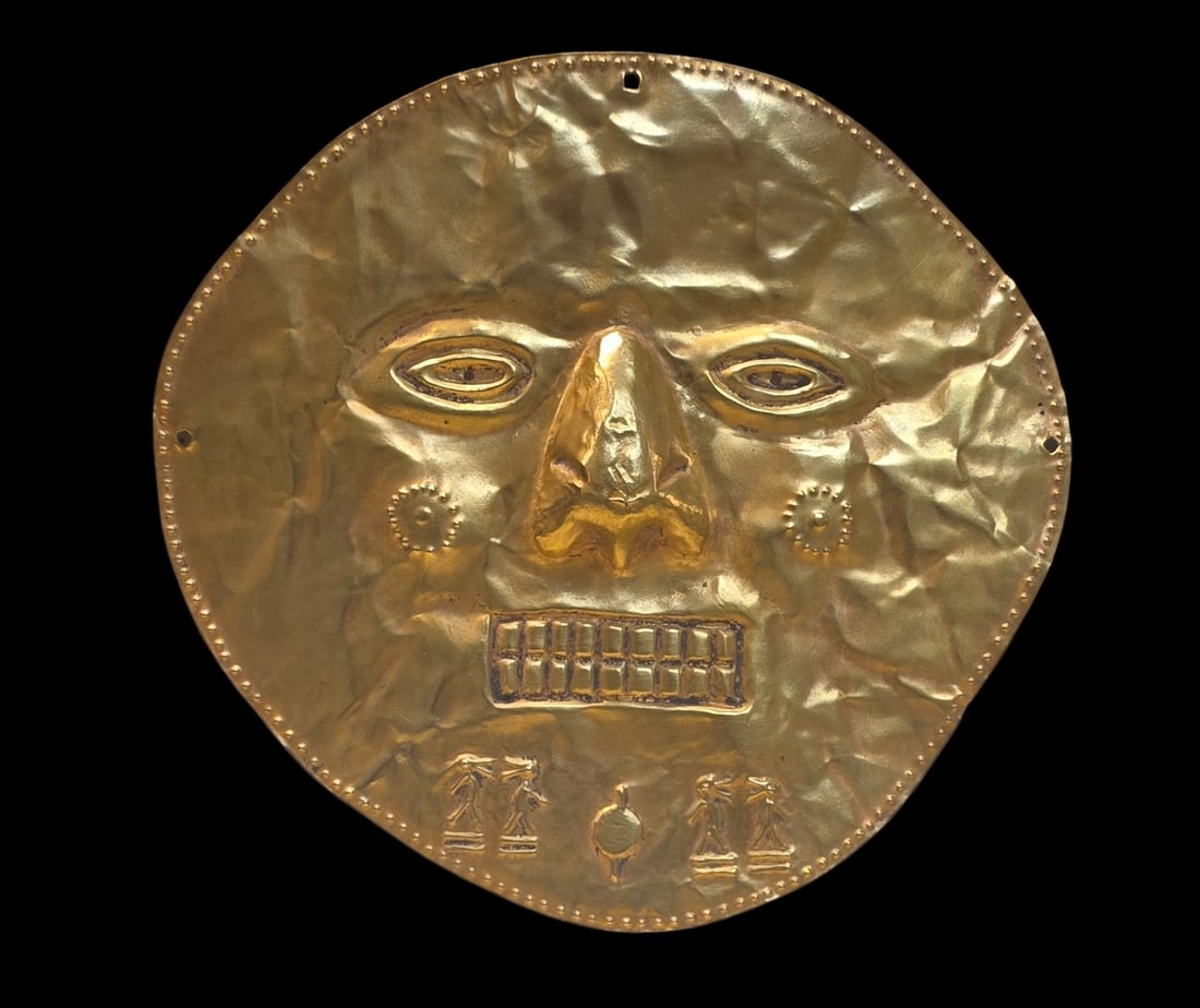 Authentic Pre-Columban Gold Colima Death Mask (1 of 6)