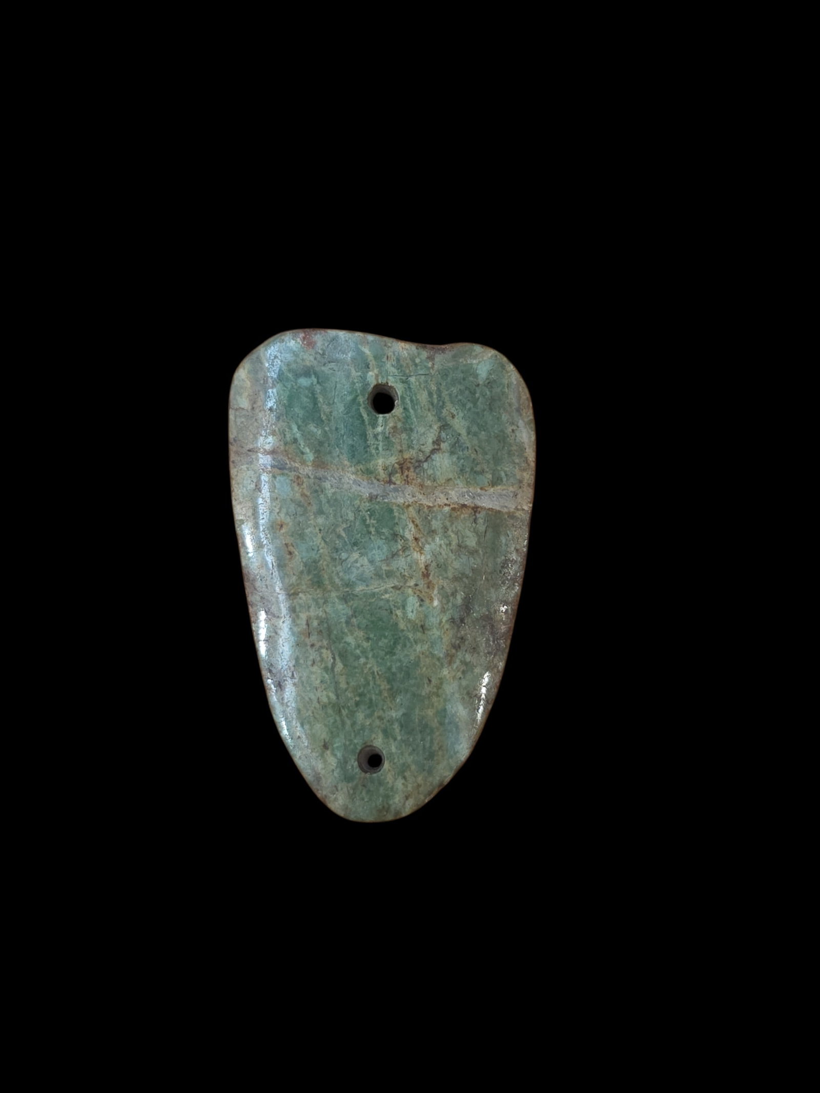 Pre-Columbian Jadeite Jade Mayan Pendant: 1.25" x .75" Pre-Columbian Jadeite Jade Mayan Pendant, Apple Green Mayan Jade, Mesoamerica