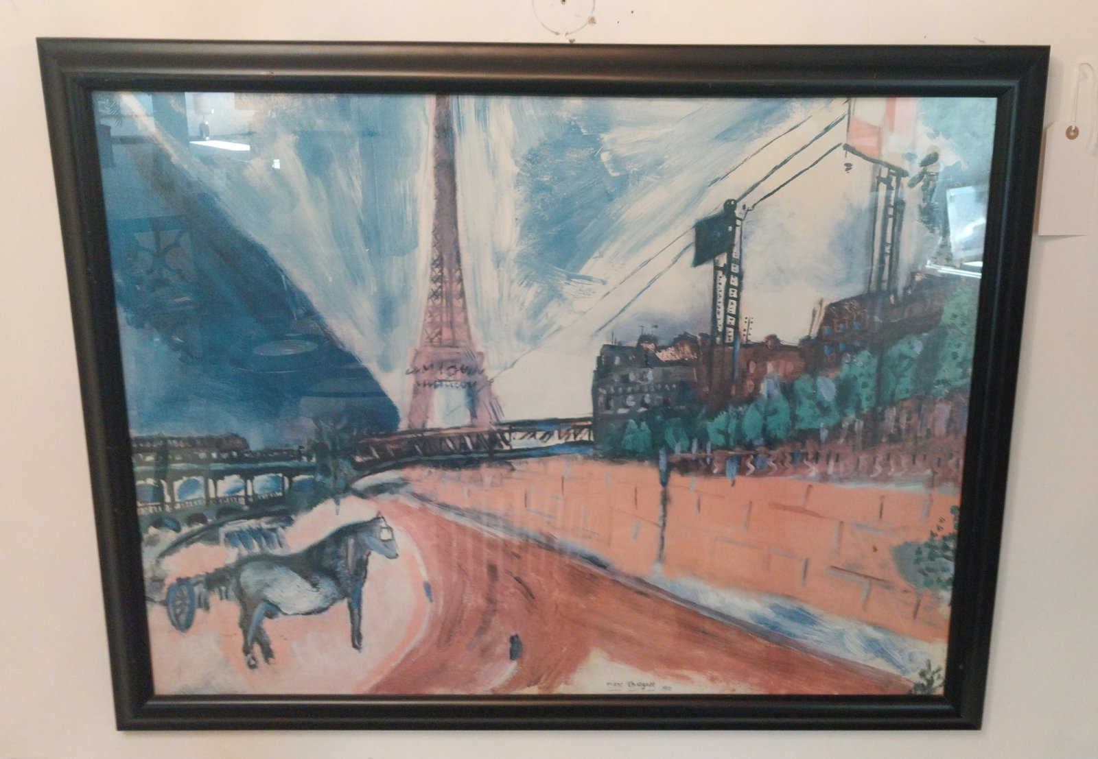 Marc Chagall Print, Le Pont de Passy et la Tour Eiffel, 32 x 41in (1 of 3)