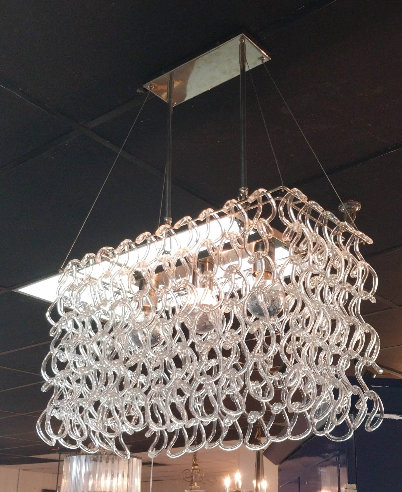 Ribbon Crystal Chandelier, 26 x 34in: Ribbon Crystal Chandelier, 26 x 34in