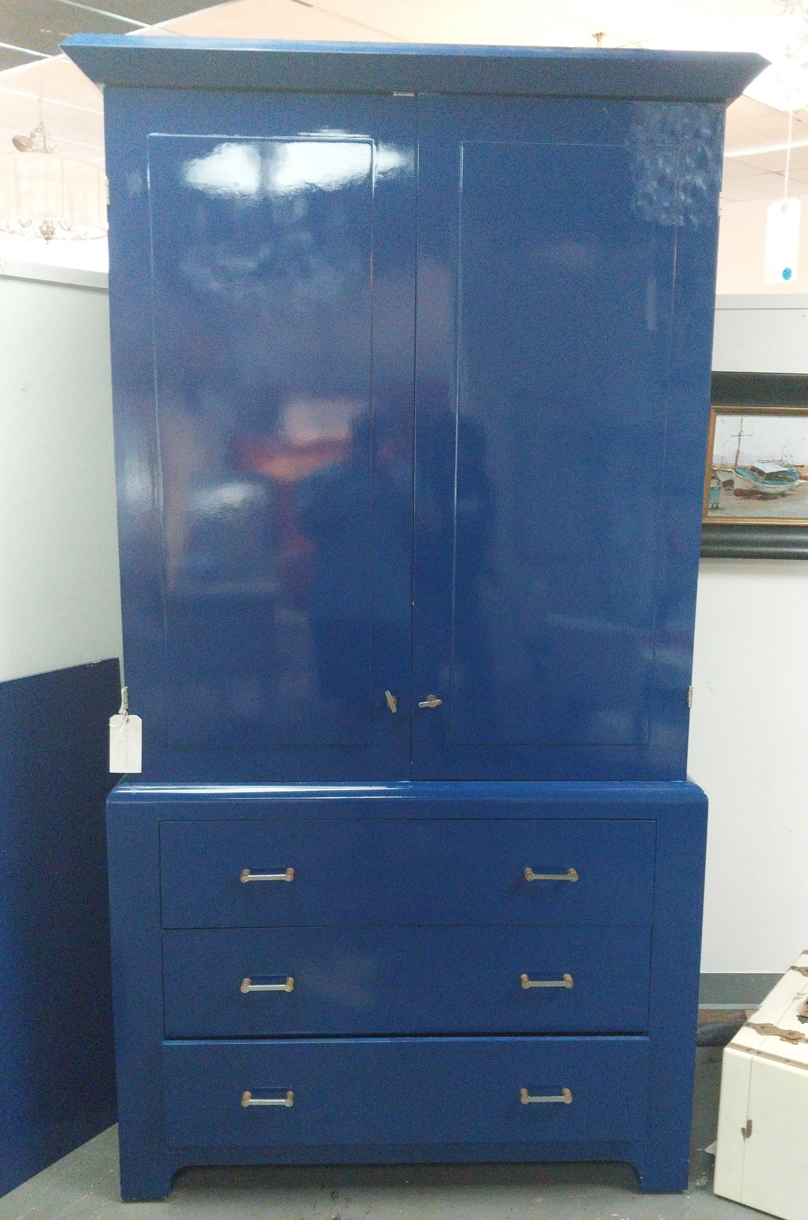 Blue Laquer Armoire, 45 x 90in (1 of 3)