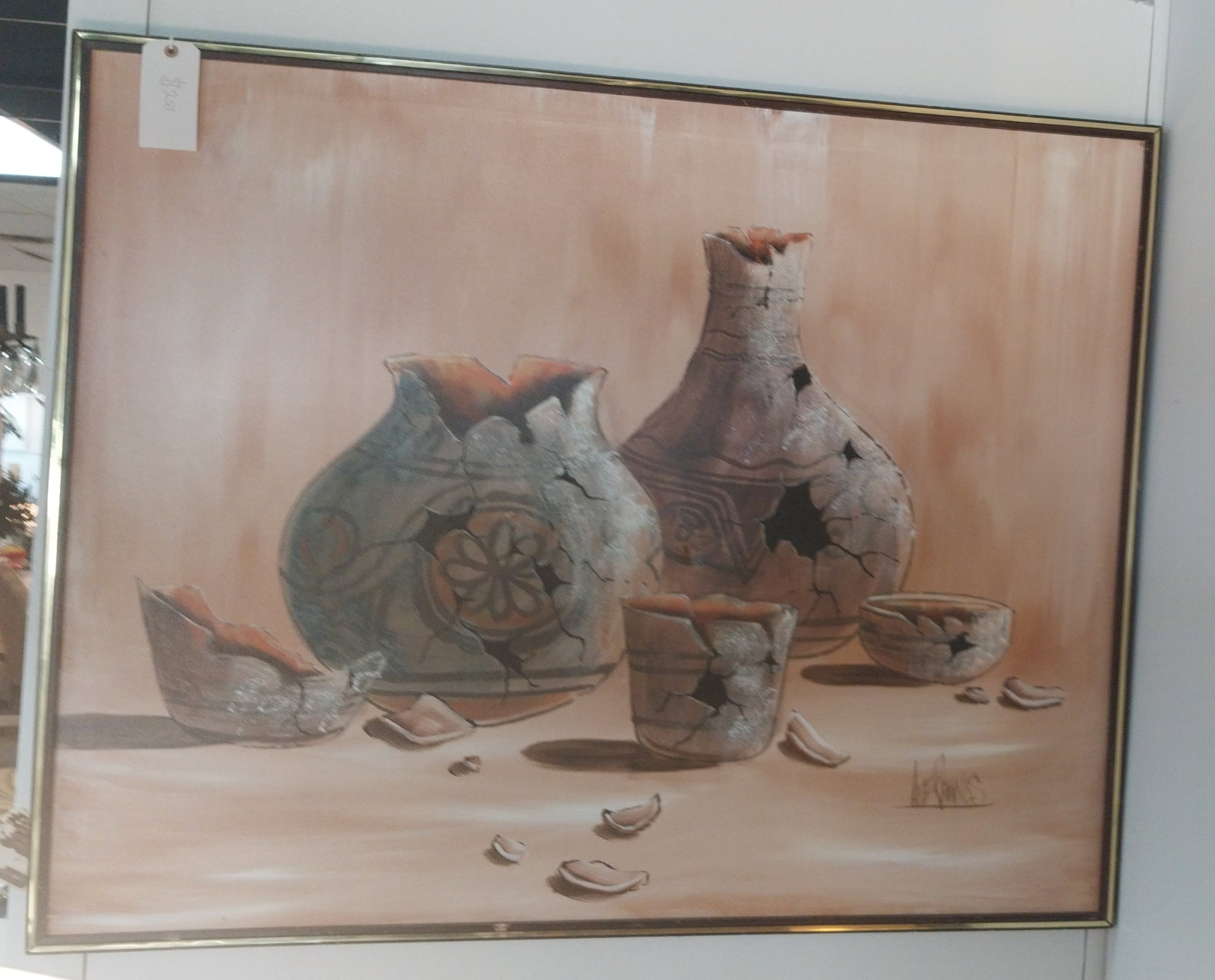 Southwestern Art "Broken Pottery" by Lee Reynolds, 41 x 51in: Southwestern Art "Broken Pottery" by Lee Reynolds, 41 x 51in