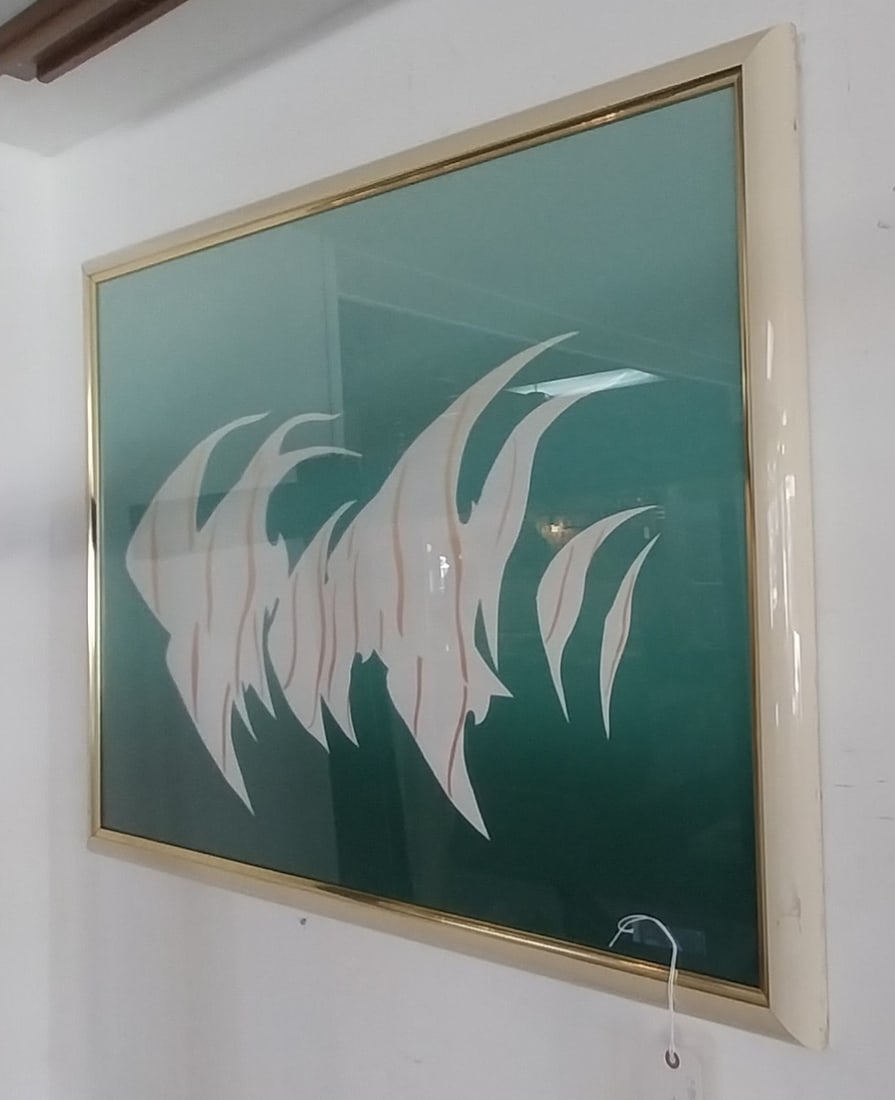 Framed Artwork, School of Angel Fish, 33 x 43in (1 of 3)