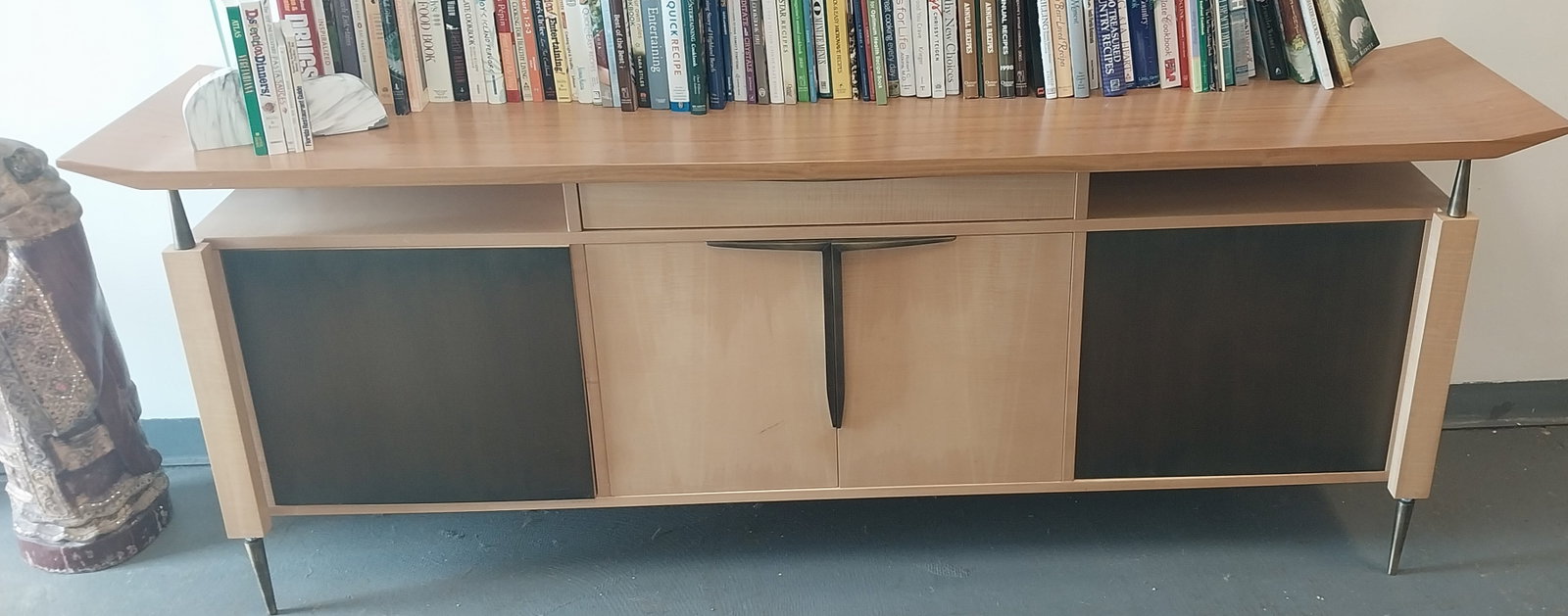 Designer Buffet, light wood, 89in, chipped (1 of 3)