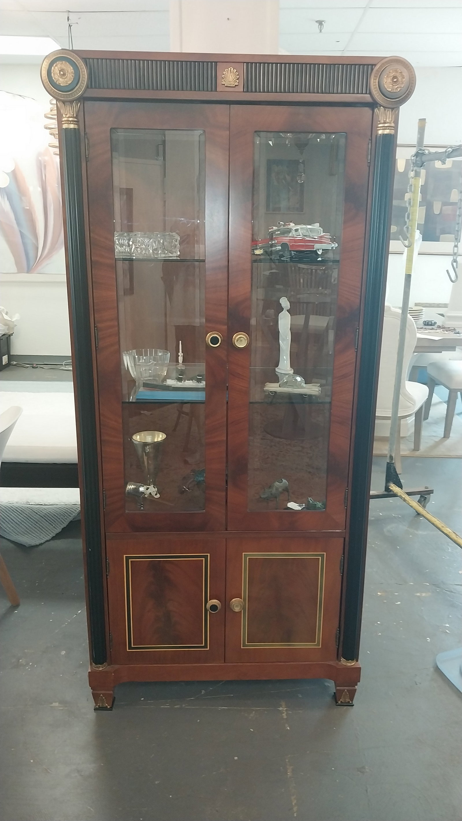 Versace-Style Display Cabinet, 75 x 34in, small issues (1 of 3)