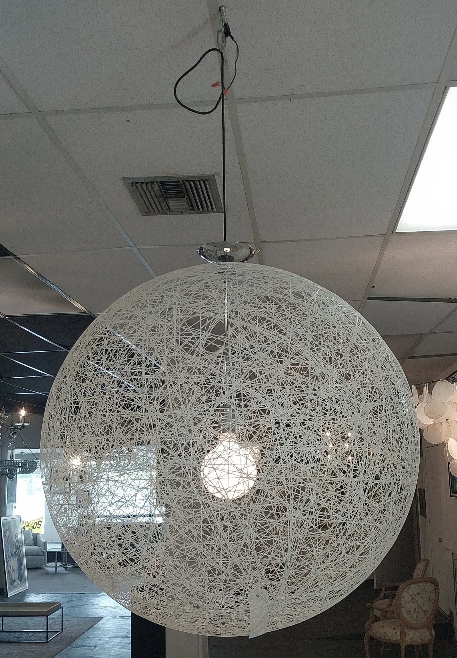 Modern Woven Suspension Lamp, 34in: Modern Woven Suspension Lamp, 34in