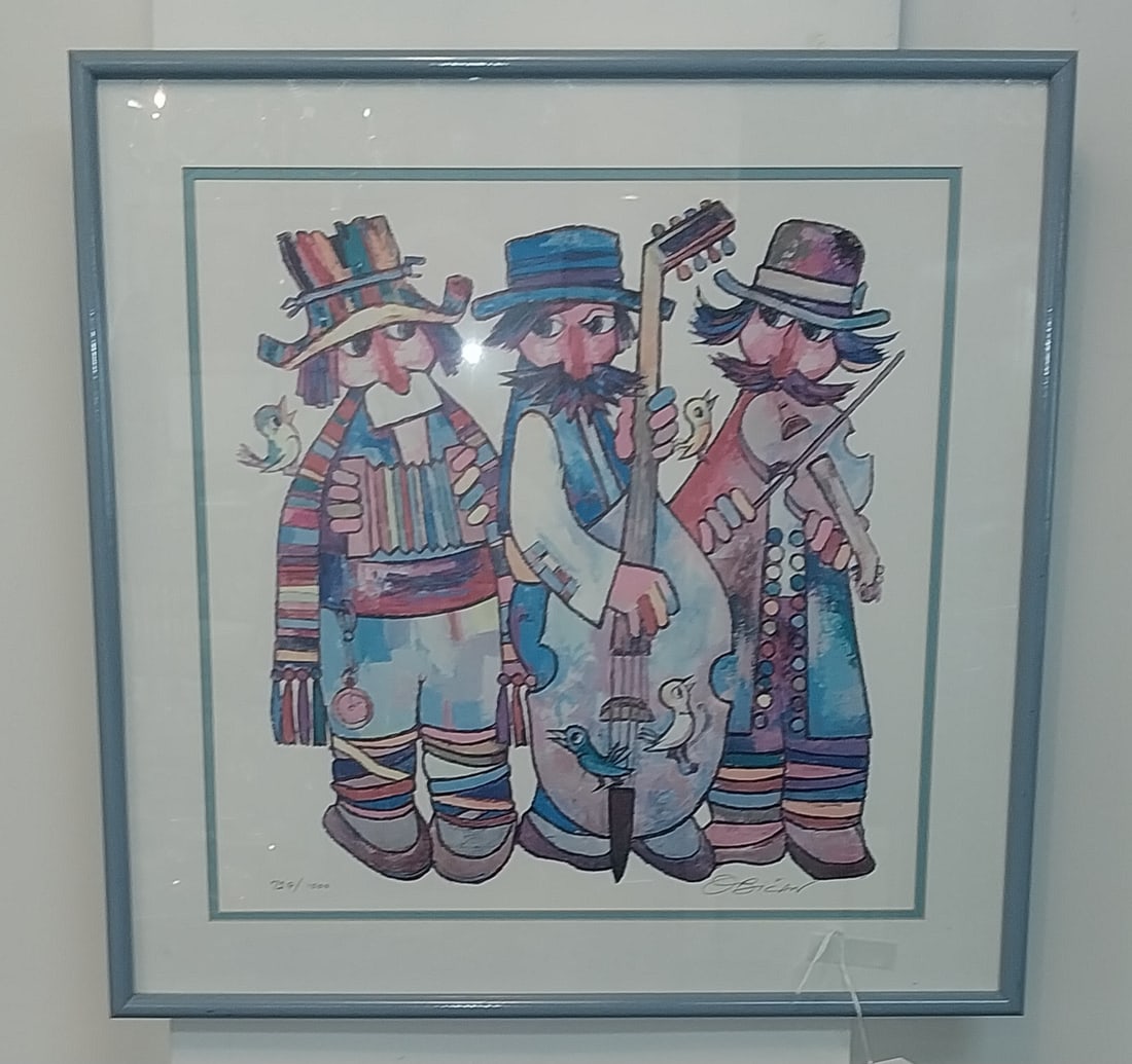 Limited Edition Lithograph, Musicians, by Obican, 25 x 25 (1 of 3)