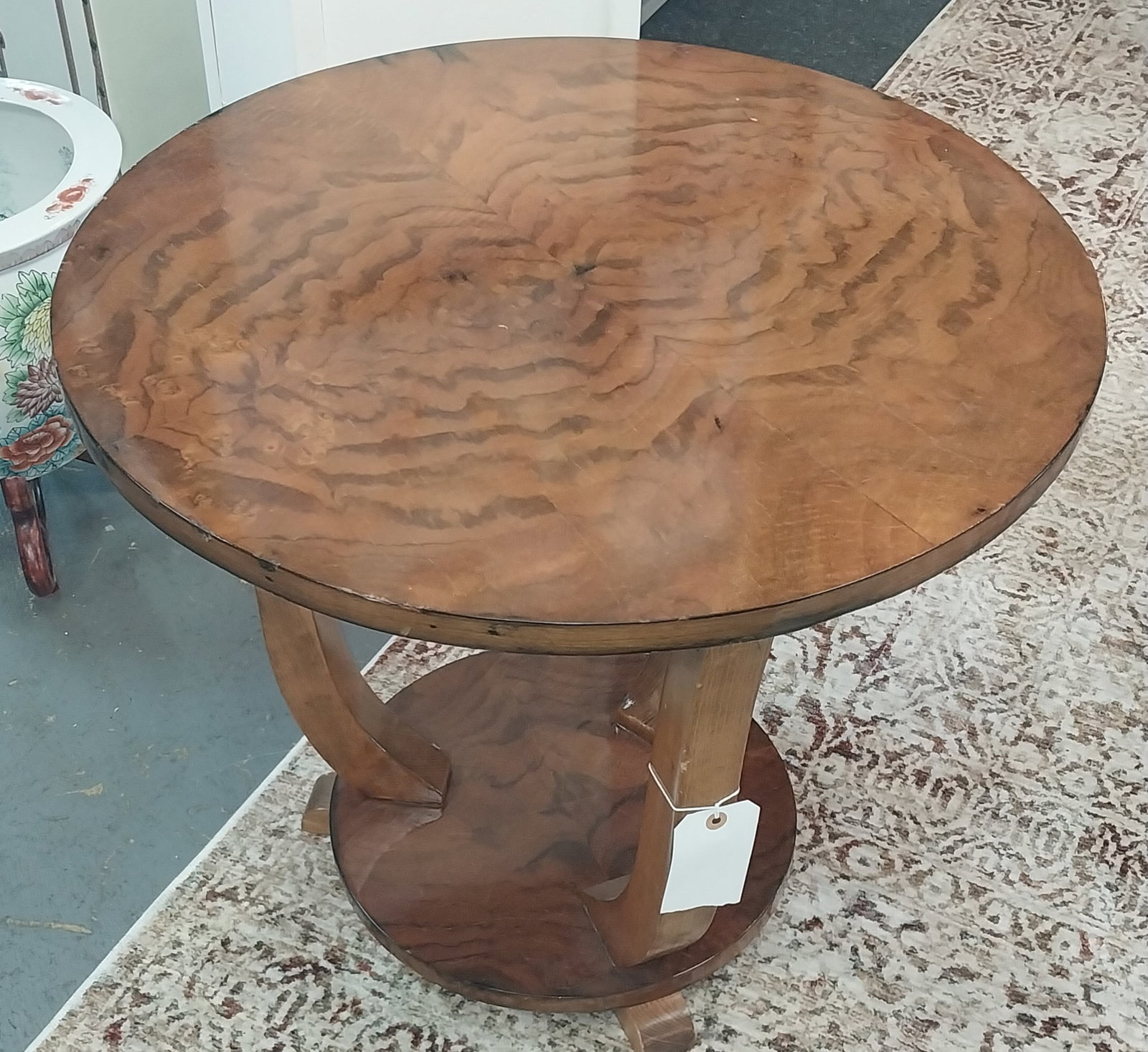 Vintage Burl Wood Table, 22in high, small issues (1 of 2)