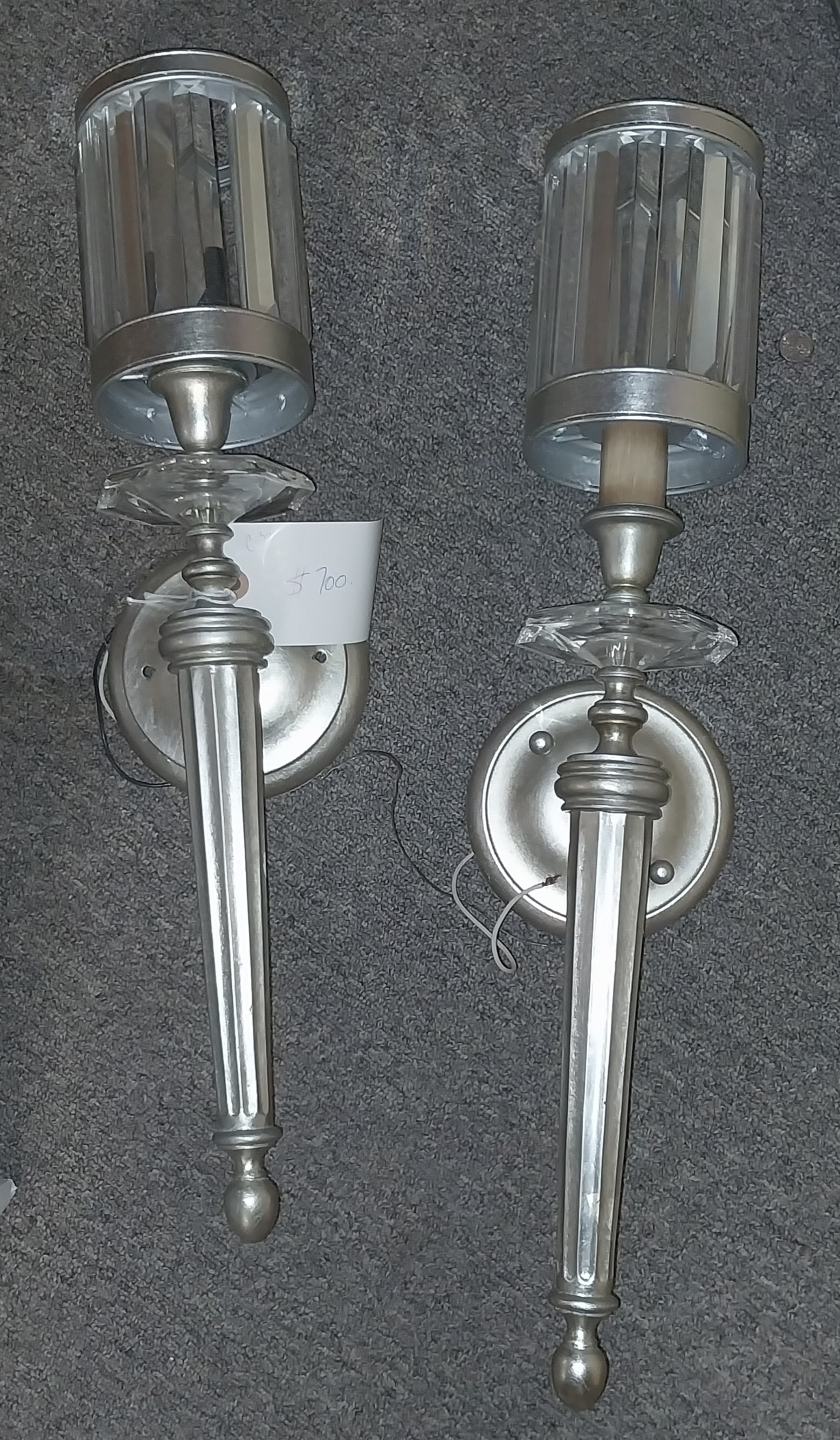 Fine Arts Silver Sconces, 24in (1 of 1)