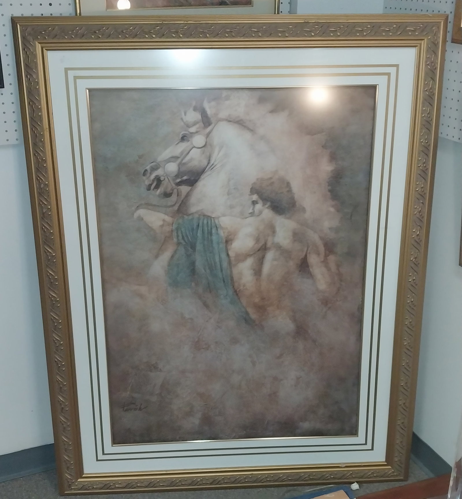 Framed Lithograph by Parrish, 59 x 47in: Framed Lithograph by Parrish, 59 x 47in