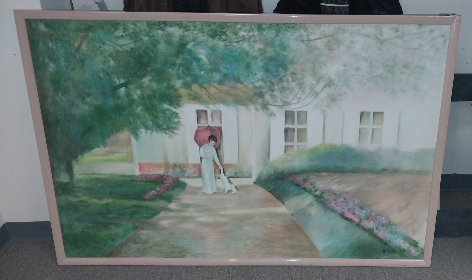 Framed Original Painting by Jean Wyman, 41 x 62.5in (1 of 2)