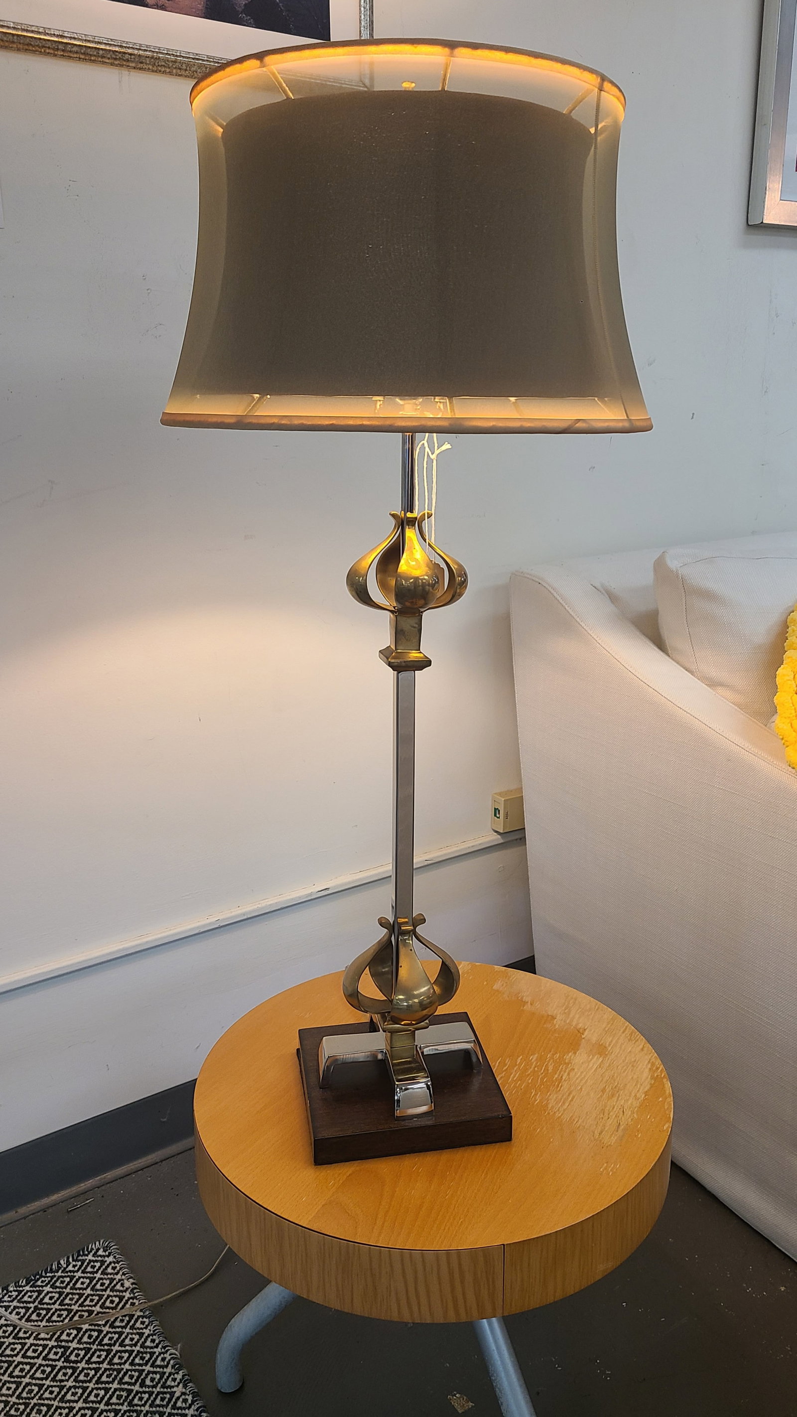 Mixed Metals Lamp by John Richard, 37in: Mixed Metals Lamp by John Richard, 37in