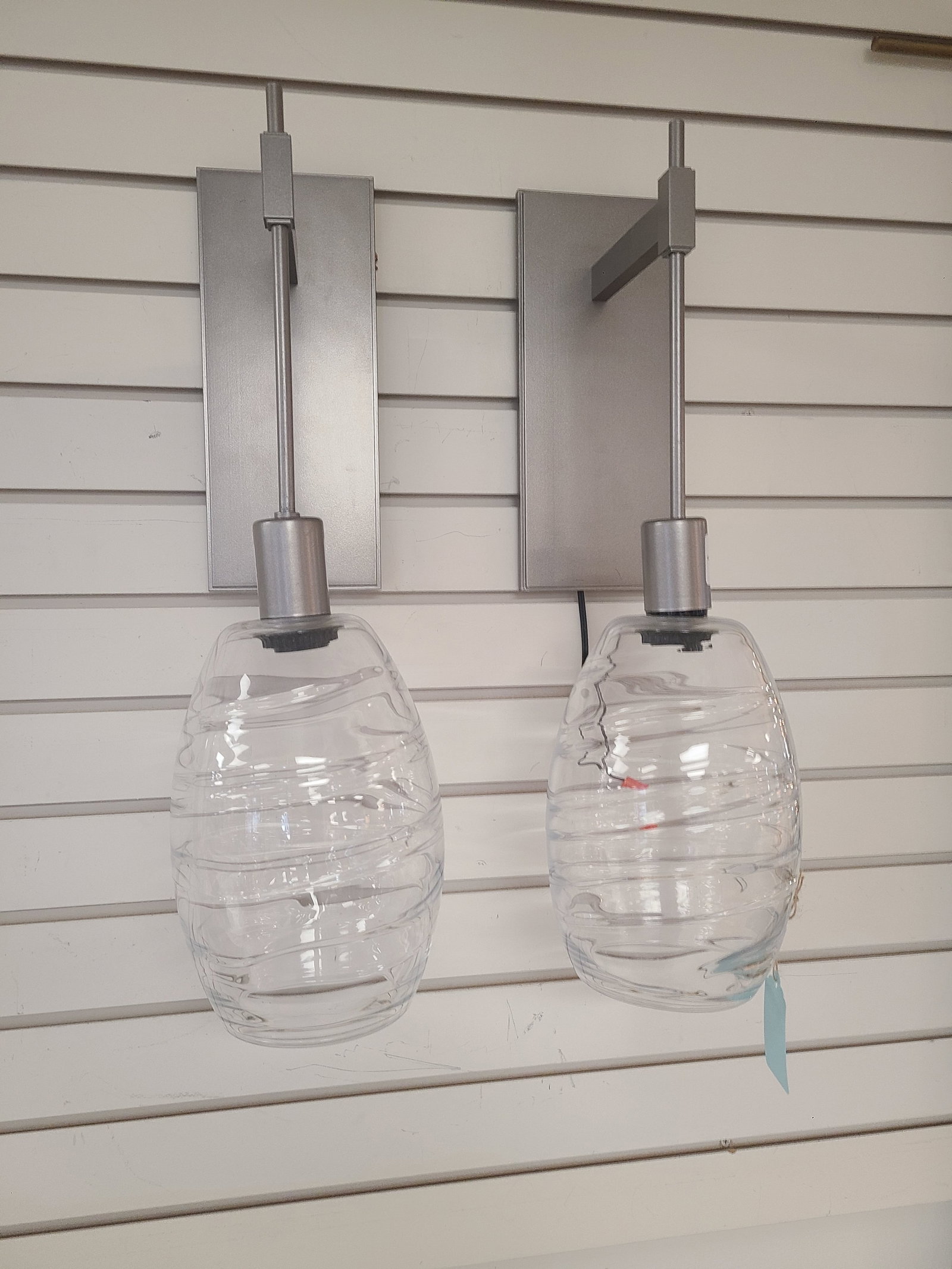 Metal and Glass Sconces, 22in (1 of 2)