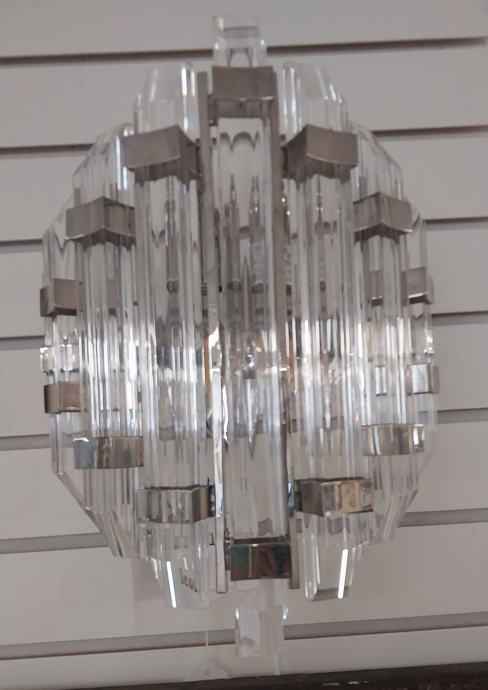 Lucite and Chrome Sconce by Suzanne Kasler, 14 in (1 of 1)