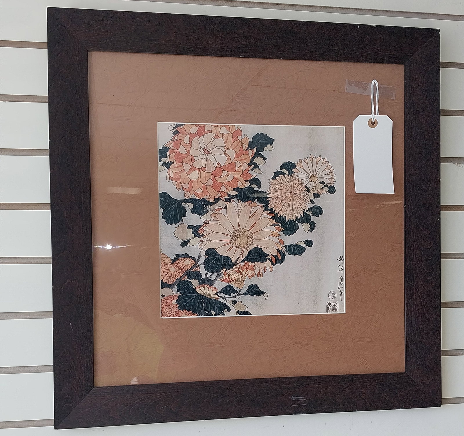 Chrysanthemums by Katsushika Hokusai, 23 x 23 In: Chrysanthemums by Katsushika Hokusai, 23 x 23 In