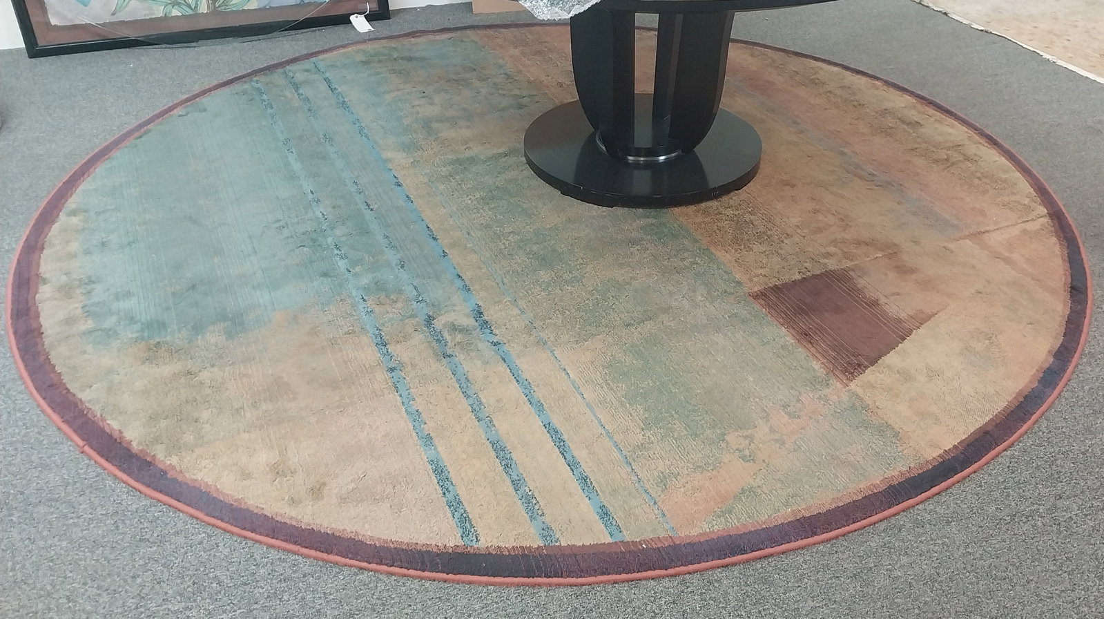 Round Abstract Rug, 119 In.: Round Abstract Rug, 119 In.