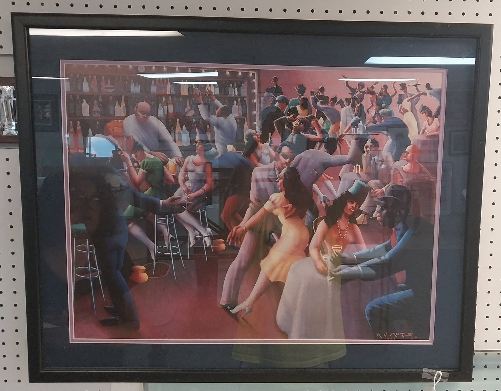Framed Lithograph by A.V. Motle, 26.5 x 33 In.: Framed Lithograph by A.V. Motle, 26.5 x 33 In.