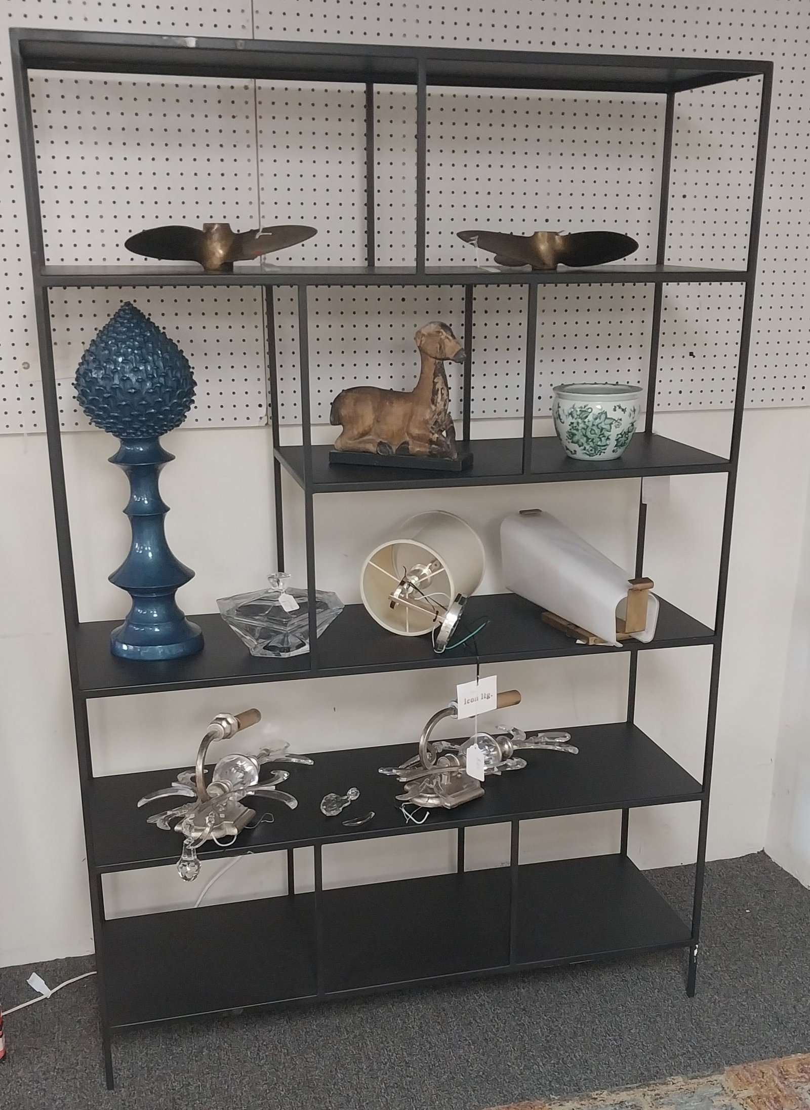 Black Metal Shelving Unit, 4 x 6 Ft., Paint Issue in Bottom Right (1 of 1)