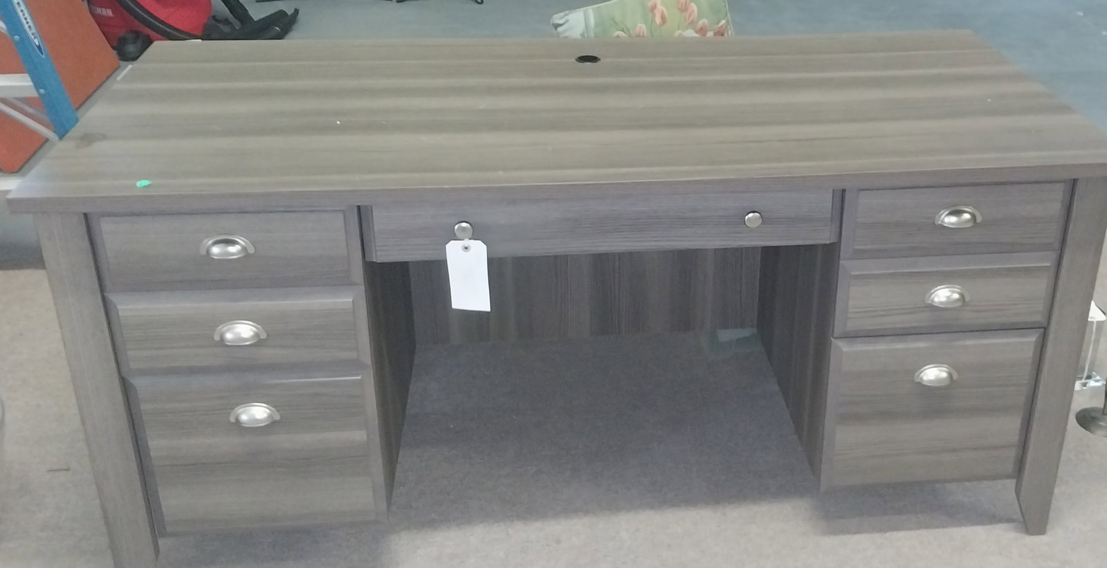 Brown Office Desk, 65.25 x 29.5 in (1 of 2)