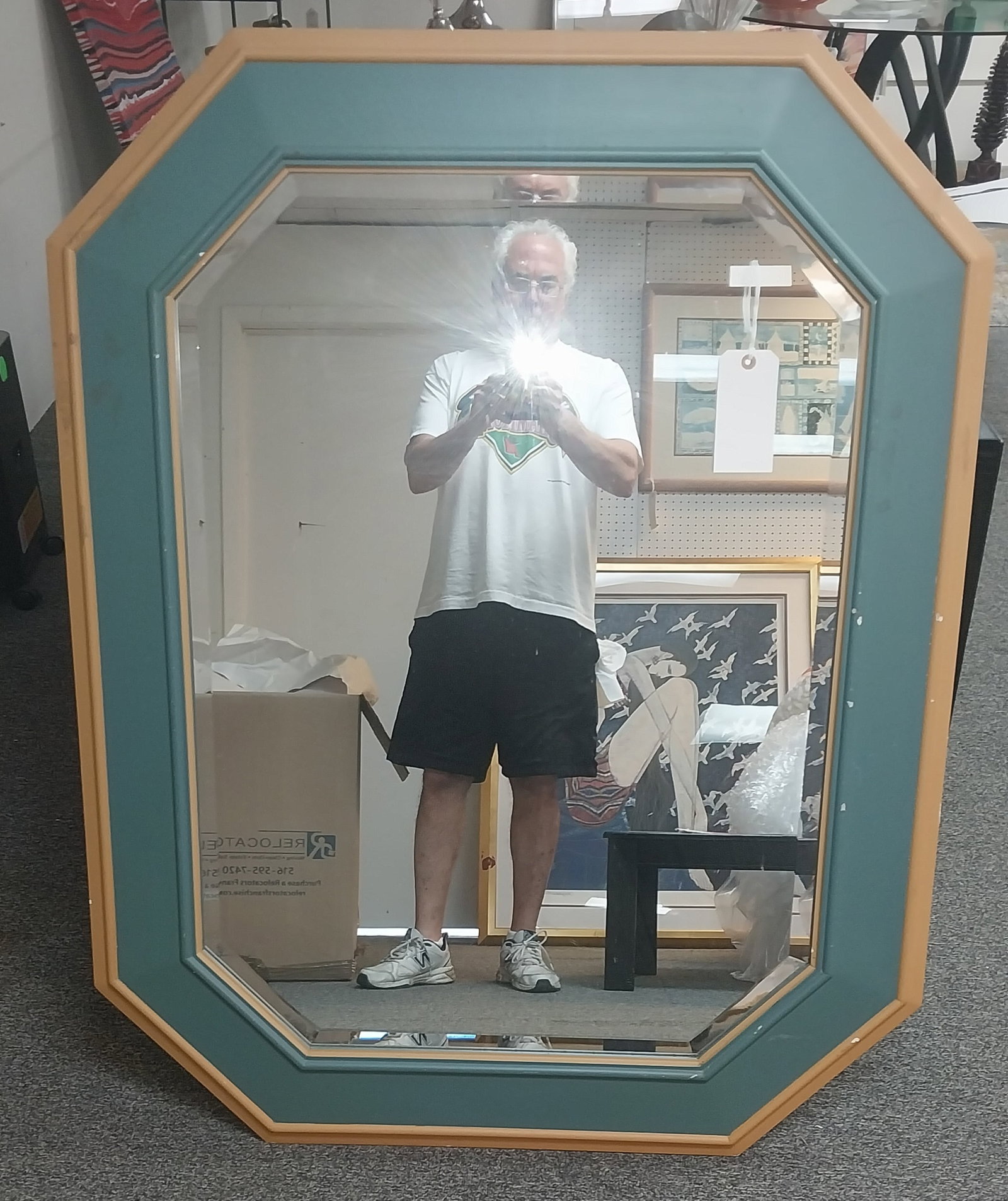 Wall Mirror, 49 x 38in, chipped paint (1 of 1)