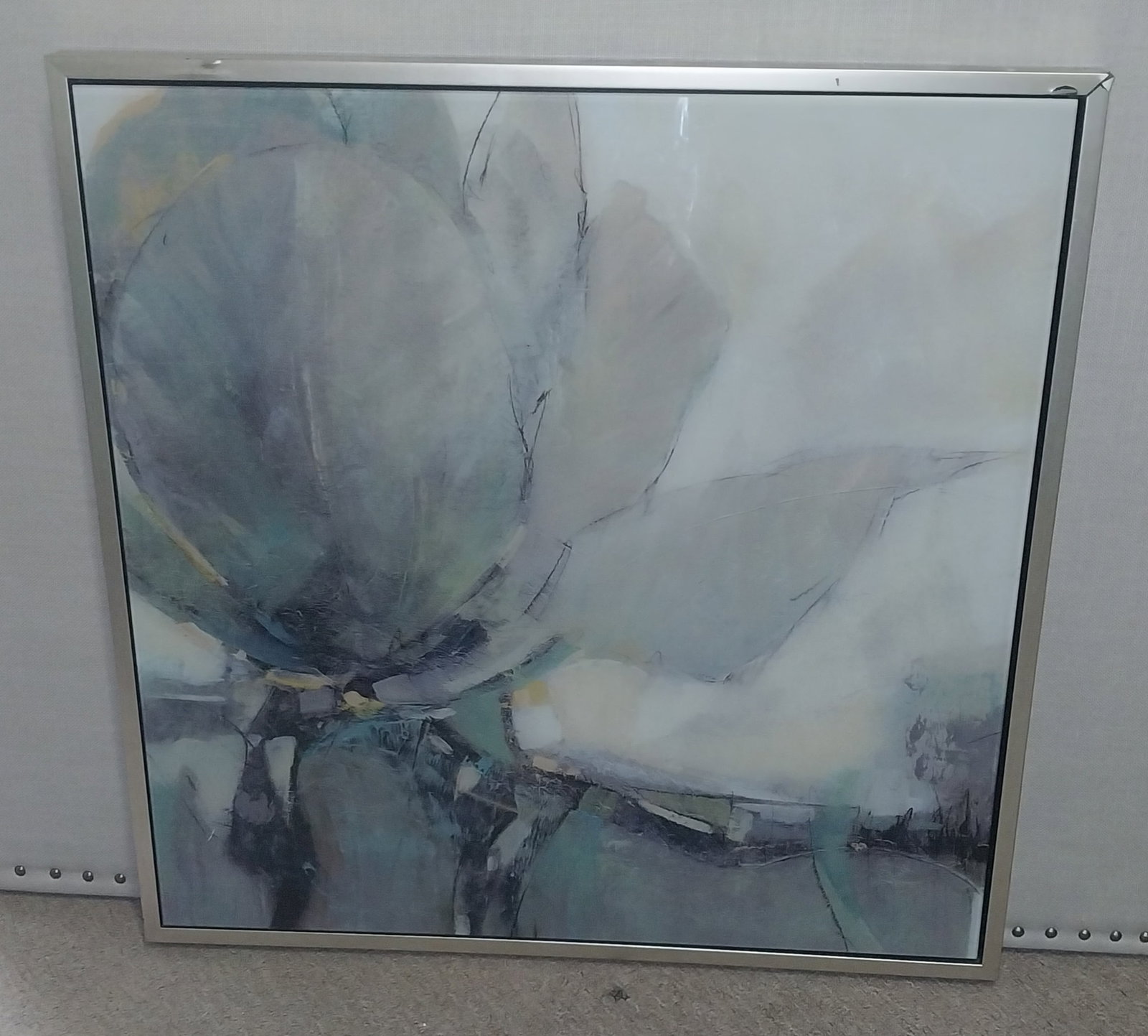 Abstract Art on Acrylic, small issues on frame, 32 x 32 in: Abstract Art on Acrylic, small issues on frame, 32 x 32 in