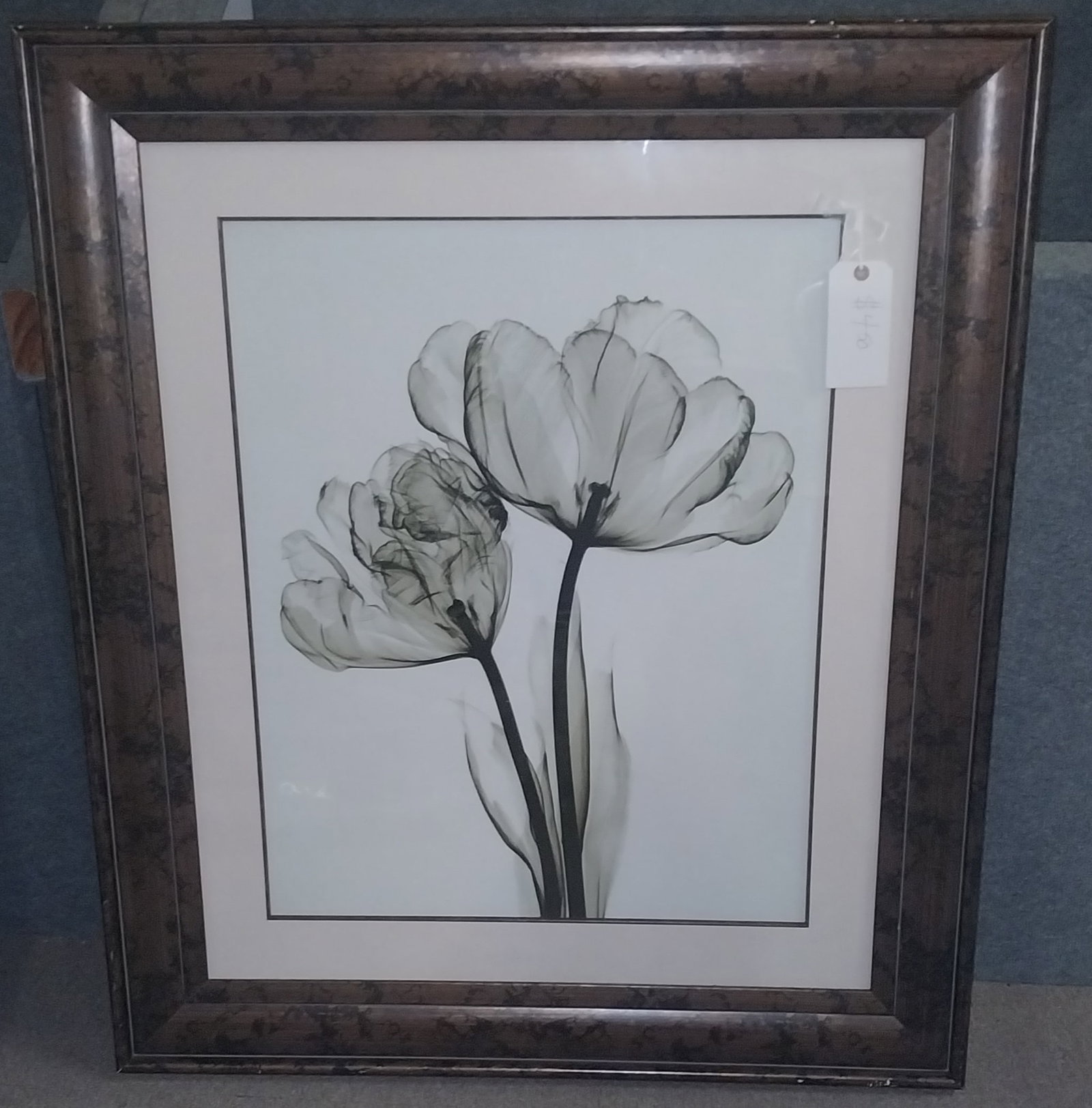 Framed Floral Art, frame has minor issues, 44 x 38 in (1 of 2)