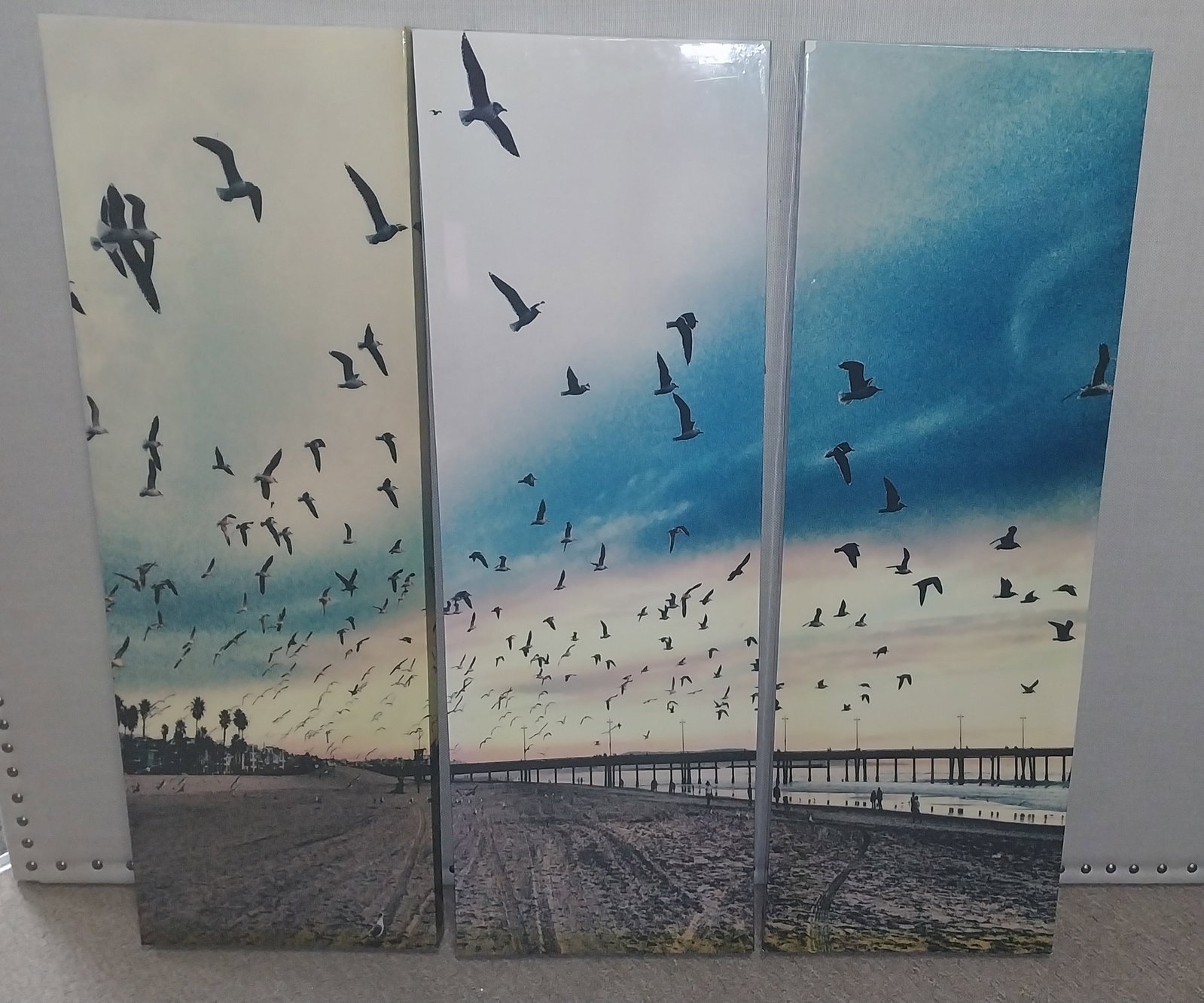 Coastal Art, Triptych, approx 35 x 38 in (1 of 2)