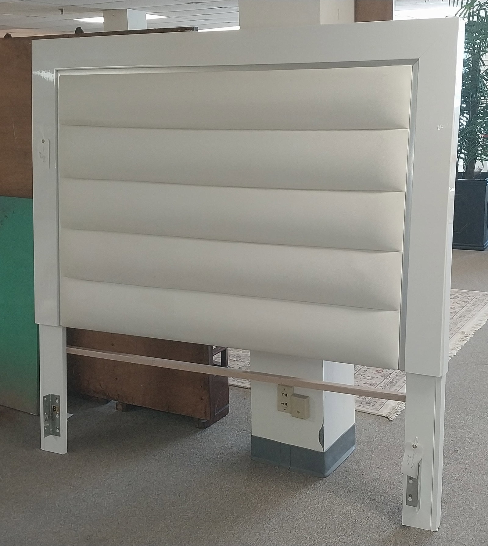 Laquer & Leather Tufted Headboard, White, Queen, 67 by 67 in (1 of 1)