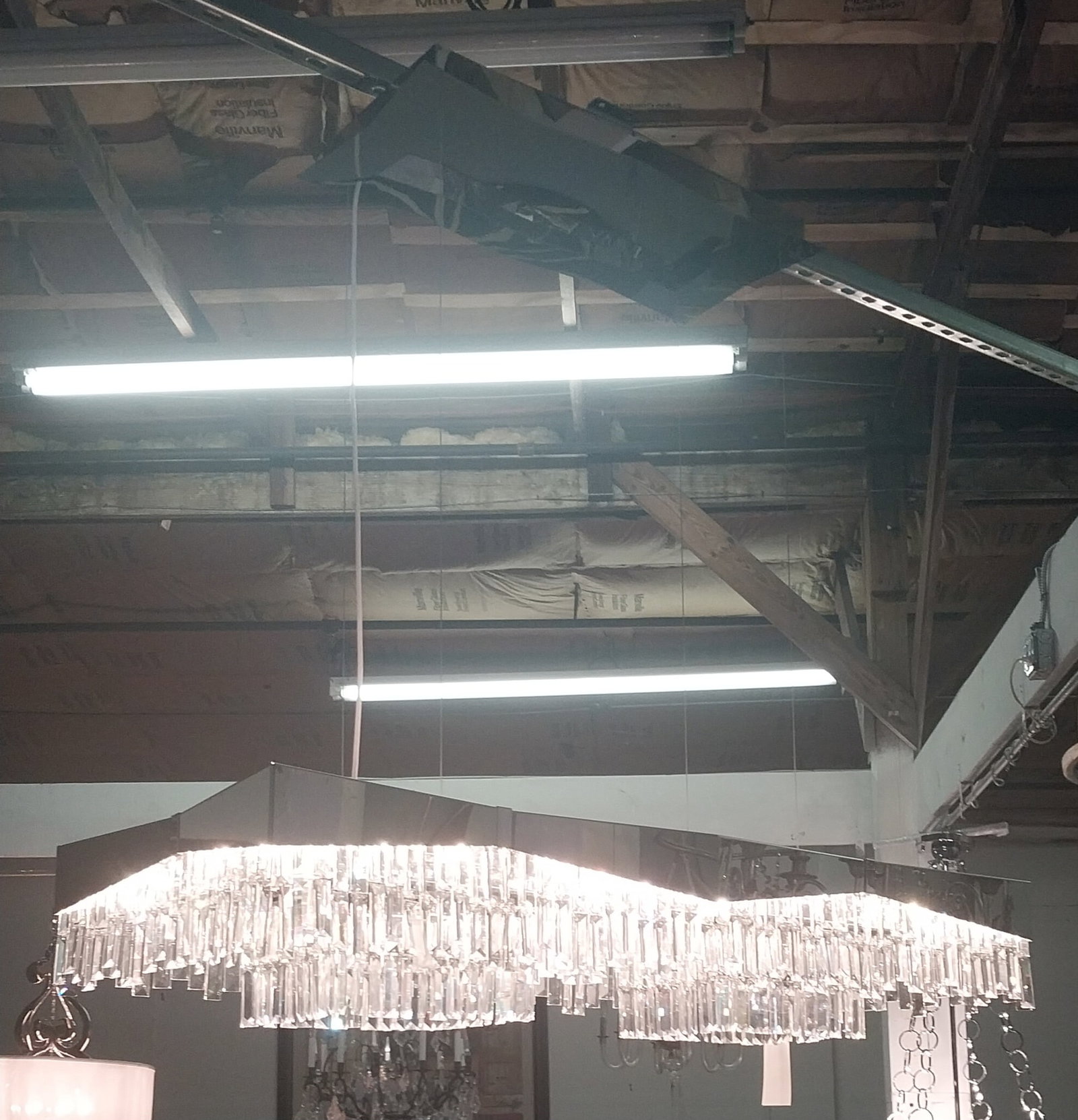 Modern Rectangle Crystal Chandelier with Crystal Prisms, approx 23 x 50 in: Modern Rectangle Crystal Chandelier with Crystal Prisms, approx 23 x 50 in