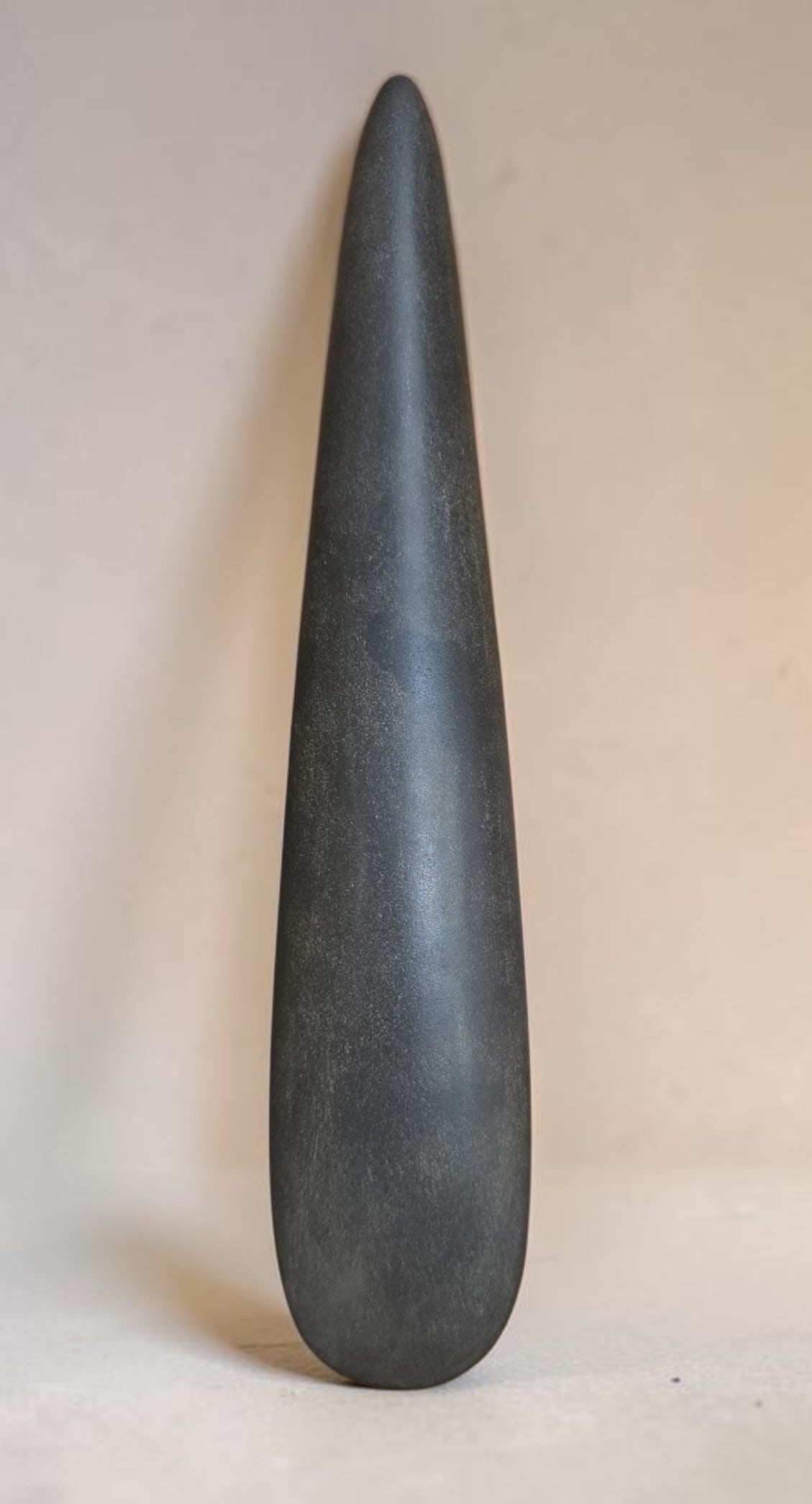 Pre-Columbian Taino Ceremonial Axe: 2.5" x 12" Pre-Columbian Ceramonial Taino Axe, Dark Black Hue, Taino Culture, 800-1200 C.E.