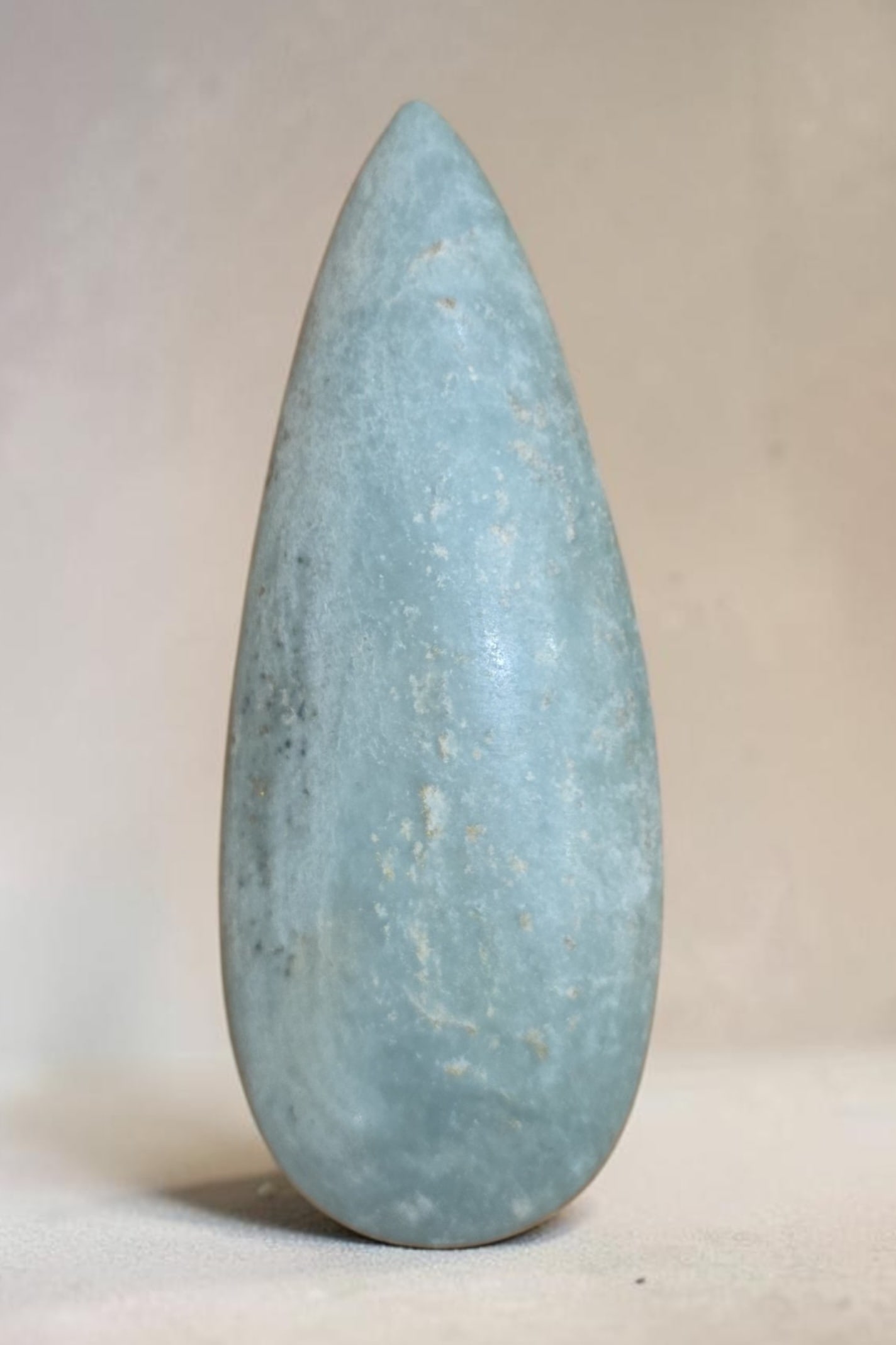 Pre-Columbian Taino Ceremonial Axe: 6" x 2.25" Pre-Columbian Taino Ceremonial Axe, Light Blue, Taino Culture, 800-1200 C.E.