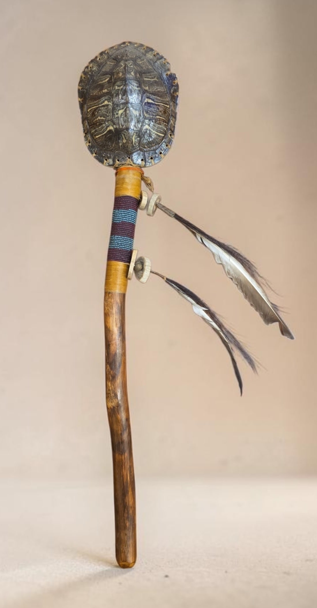 Mid Century Native American turtle shell rattle (1 of 3)