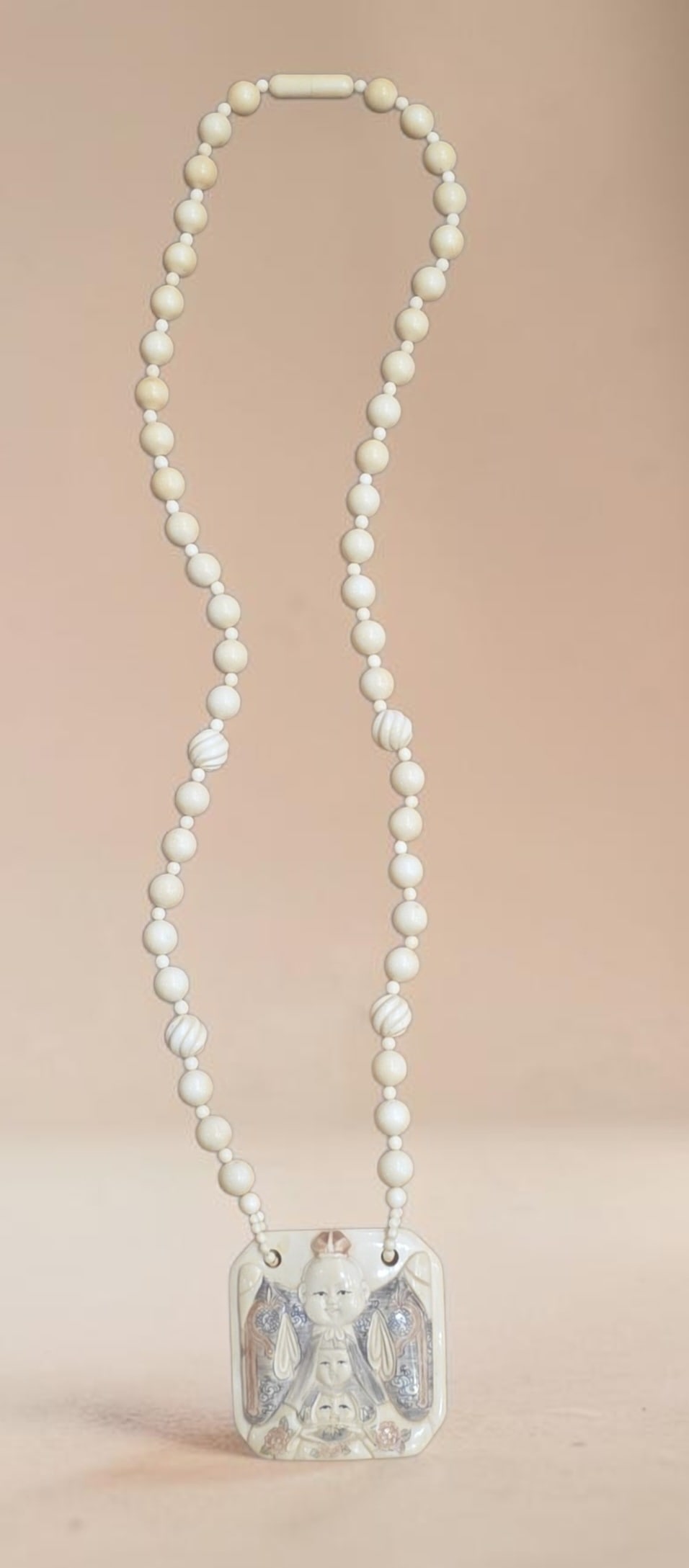 Antique Beaded polychrome Netsuke Necklace (1 of 4)