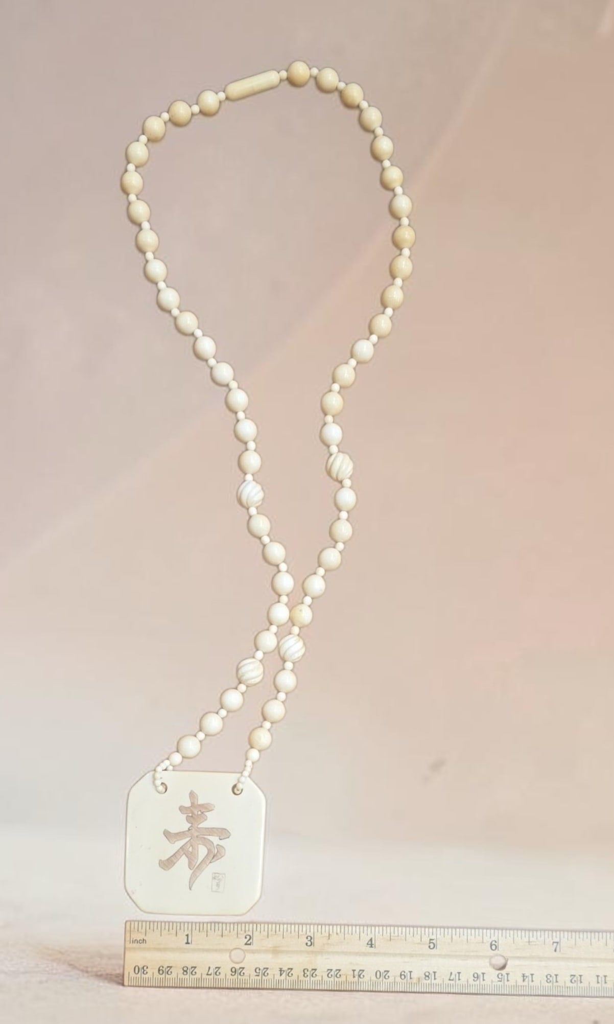 Antique Beaded polychrome Netsuke Necklace - 2