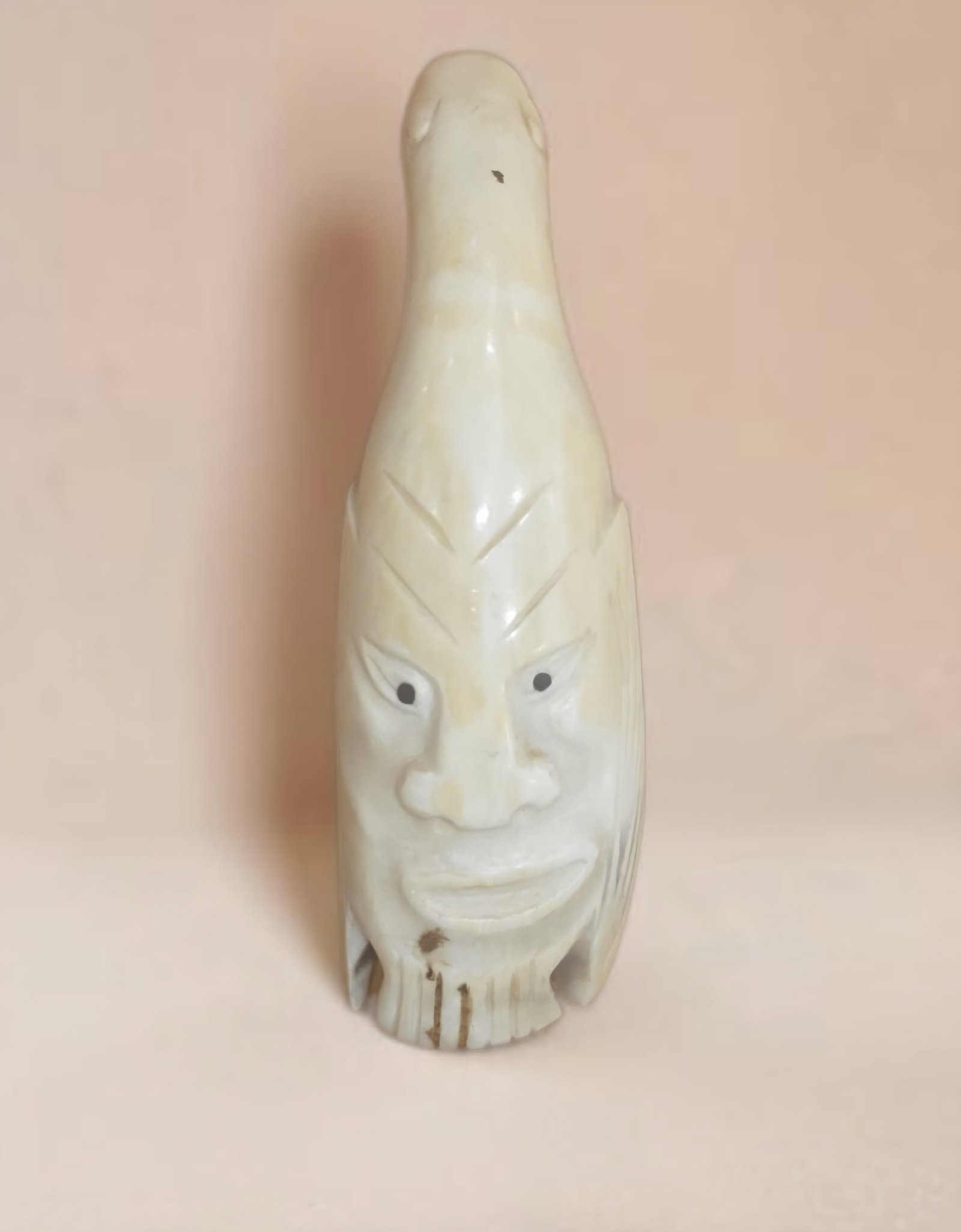 Antique Alaskan Inuit carved Billiken figurine: 4.75" Antique Alaskan Inuit carved Billiken figurine , traditional good-luck charm, Alaskan Native Yup'ik