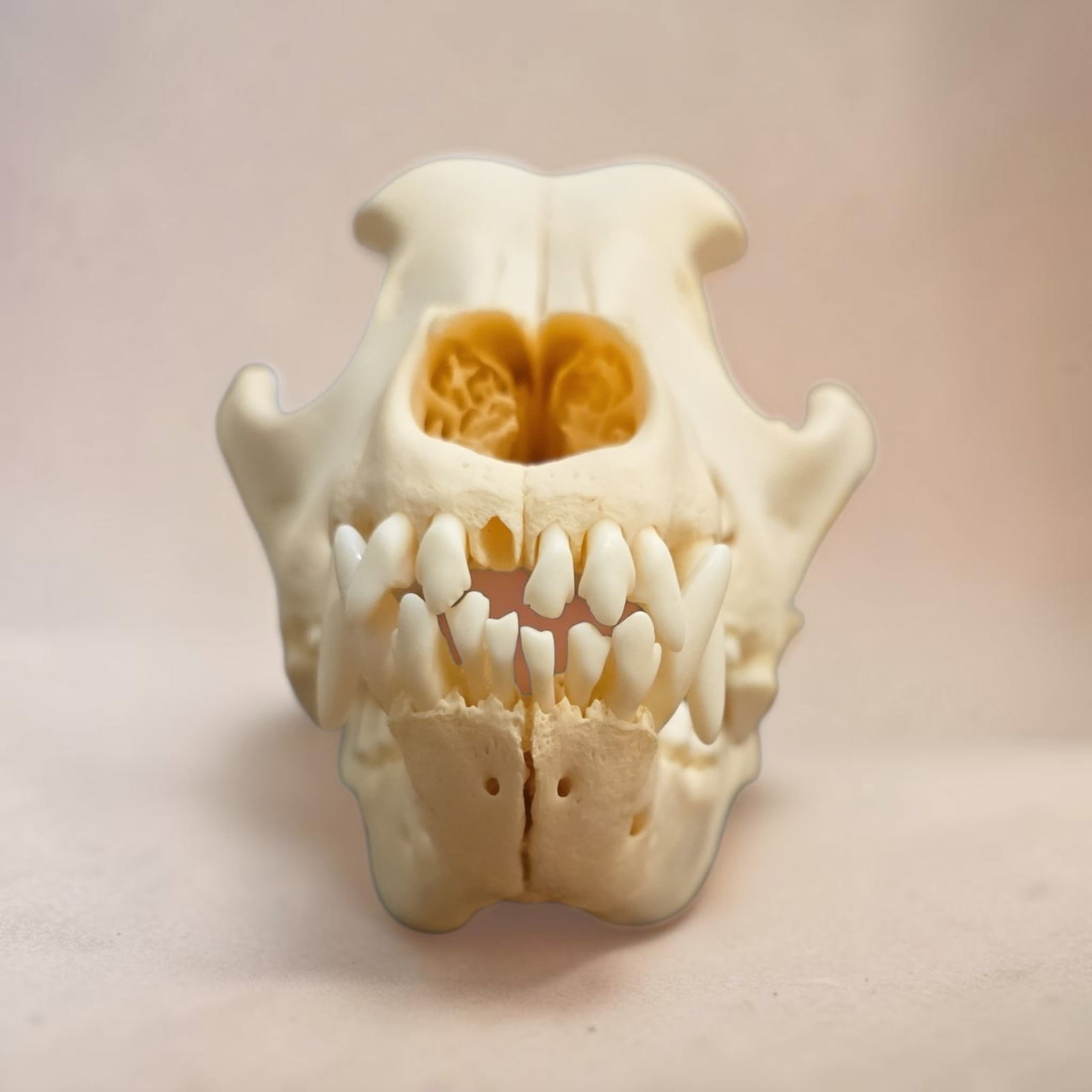 Antique Victorian Pit Bull Skull: 8.25" Antique Victorian Pit Bull Skull
