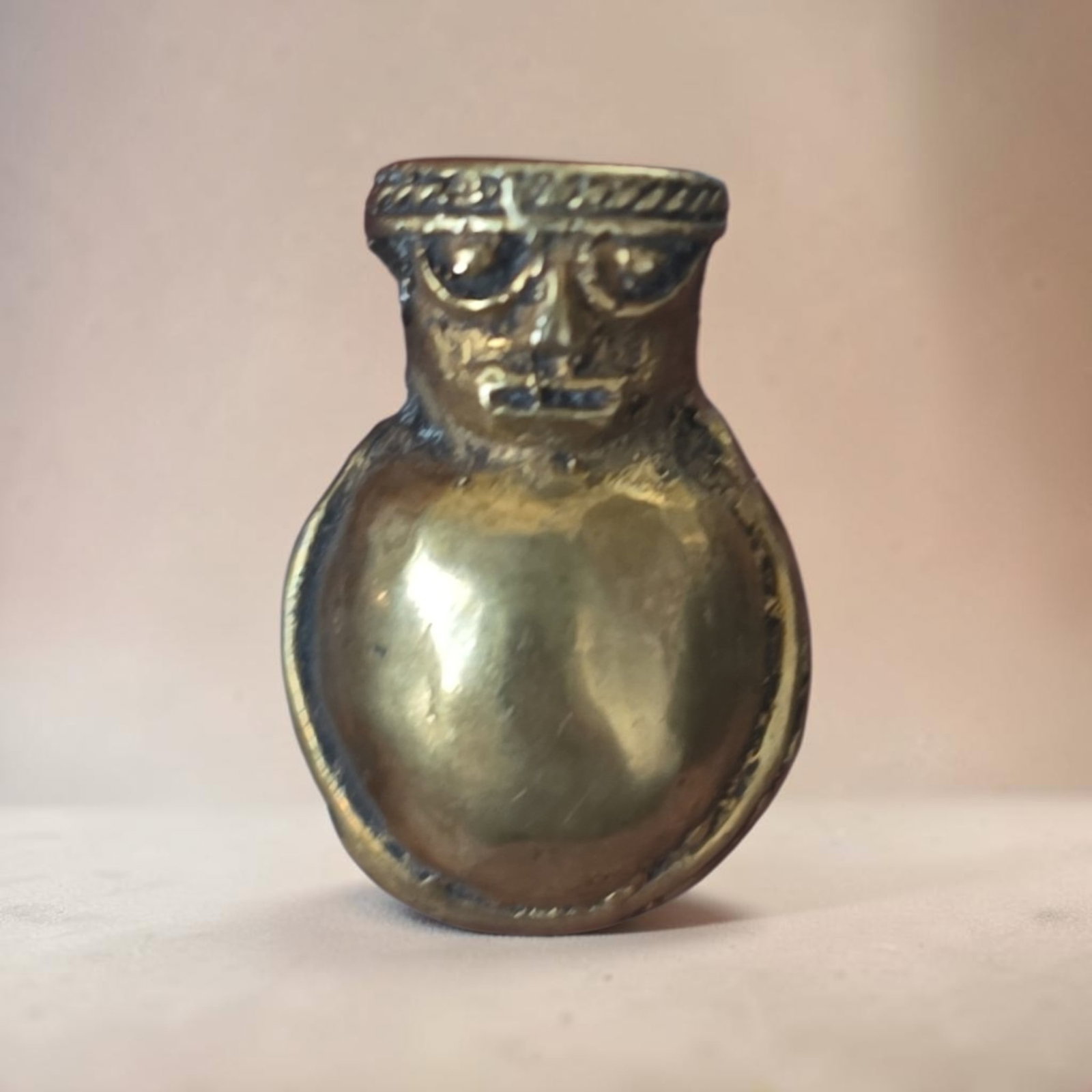 Pre-Columbian Tairona Gold Shaman Figure Pendant: 3/4" Pre-Columbian Tairona Gold Shaman Figure Pendant, 2.5 Grams, Tairona Culture 800-1200 C.E.