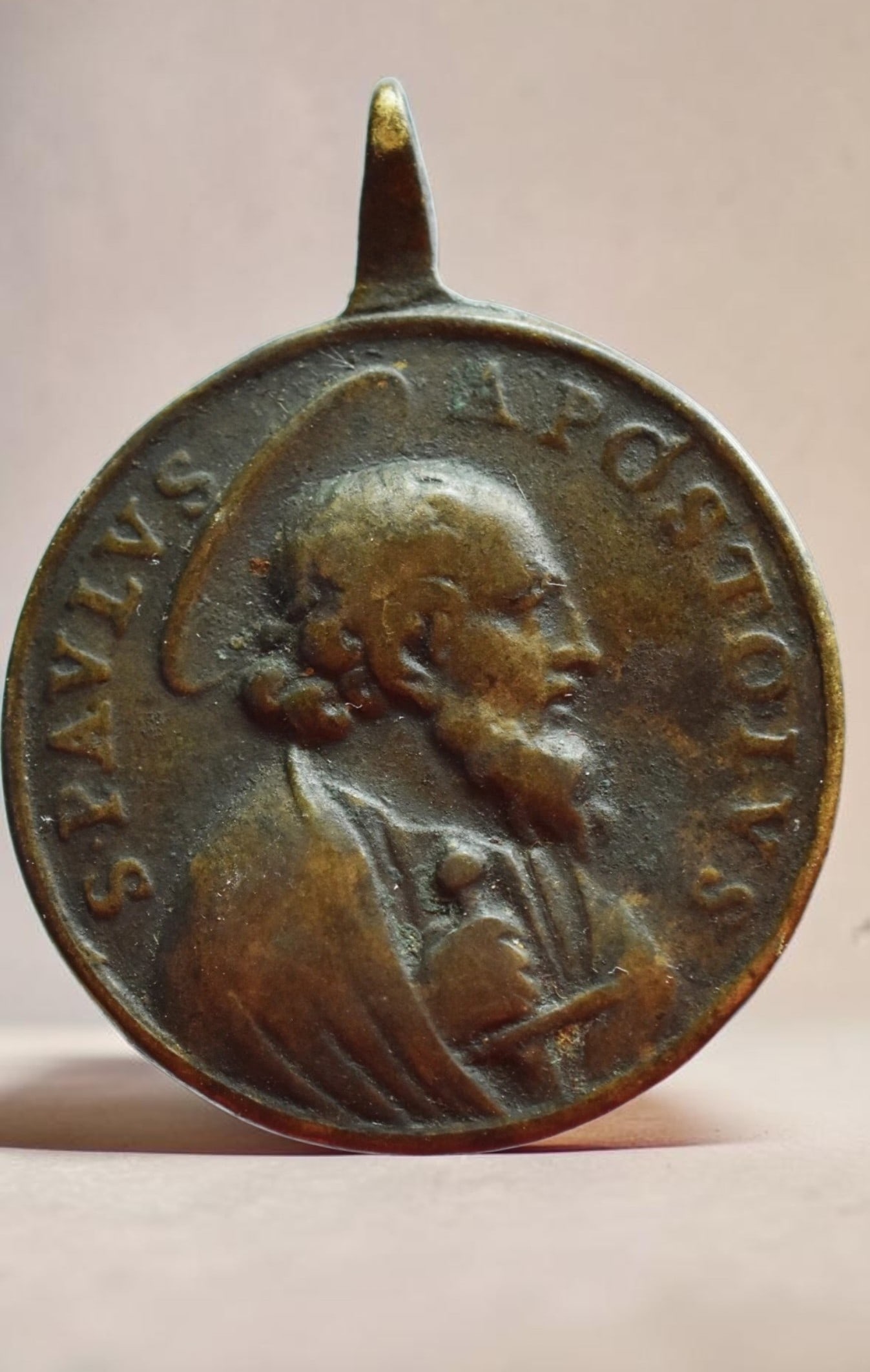 Antique Virgin of Araceli Catholic Medal, 1700's (1 of 2)