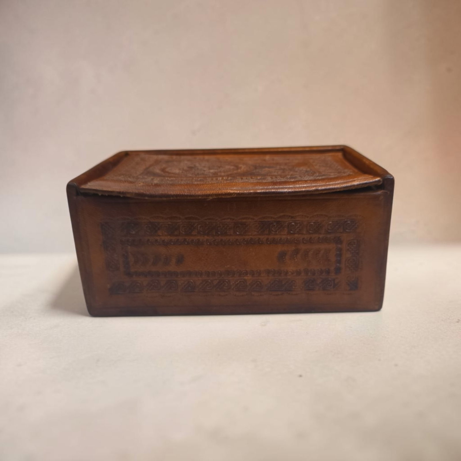 Vintage Leather Embossed Box - 2