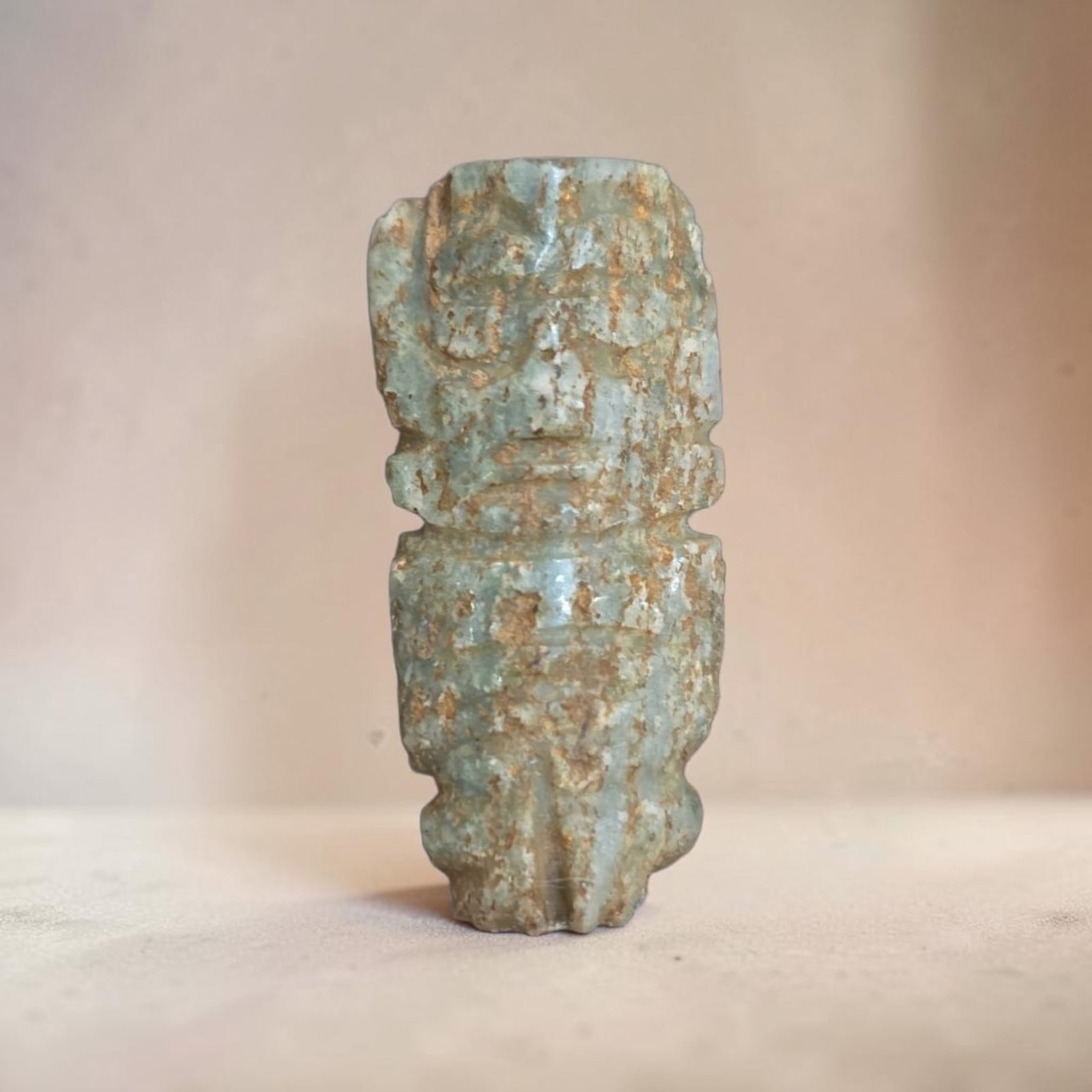 Pre-Columbian mixtec penate jade pendant: 1/2" x 1.25" Pre-Columbian mixtec penate jade pendant, jade Figure Pendant, Mixtec Culture, 100-800 C.E.