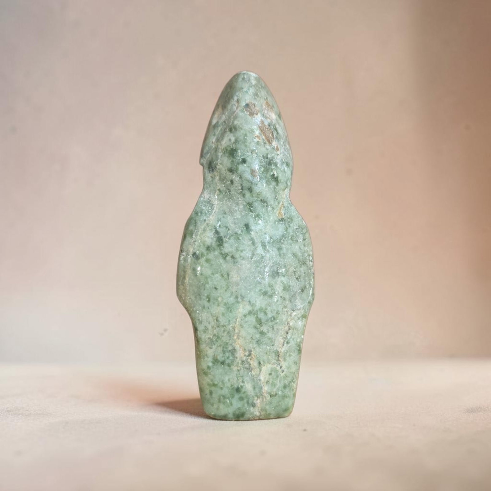 Pre-Columbian Mayan Jade avian figure pendant: .75" x 2.25" Pre-Columbian Mayan Jade avian figure pendant