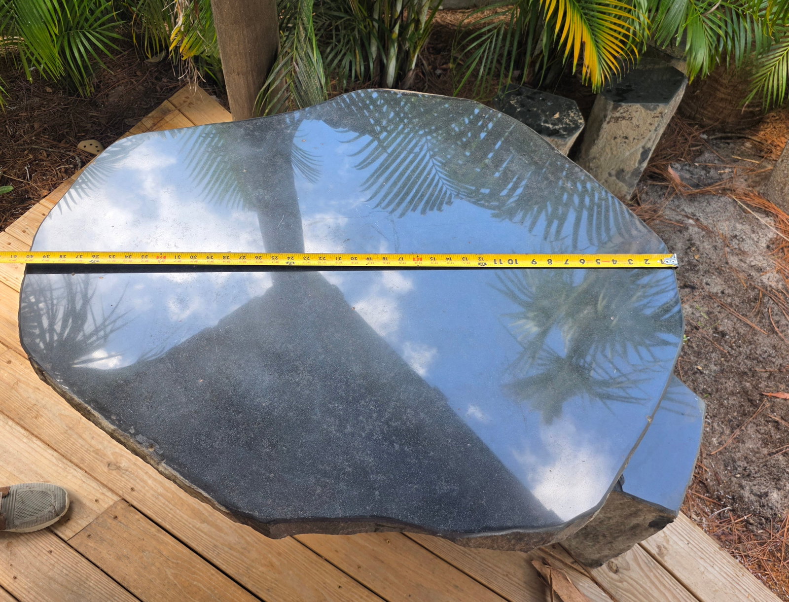 Basalt Table with Matching Basalt Stools - 3