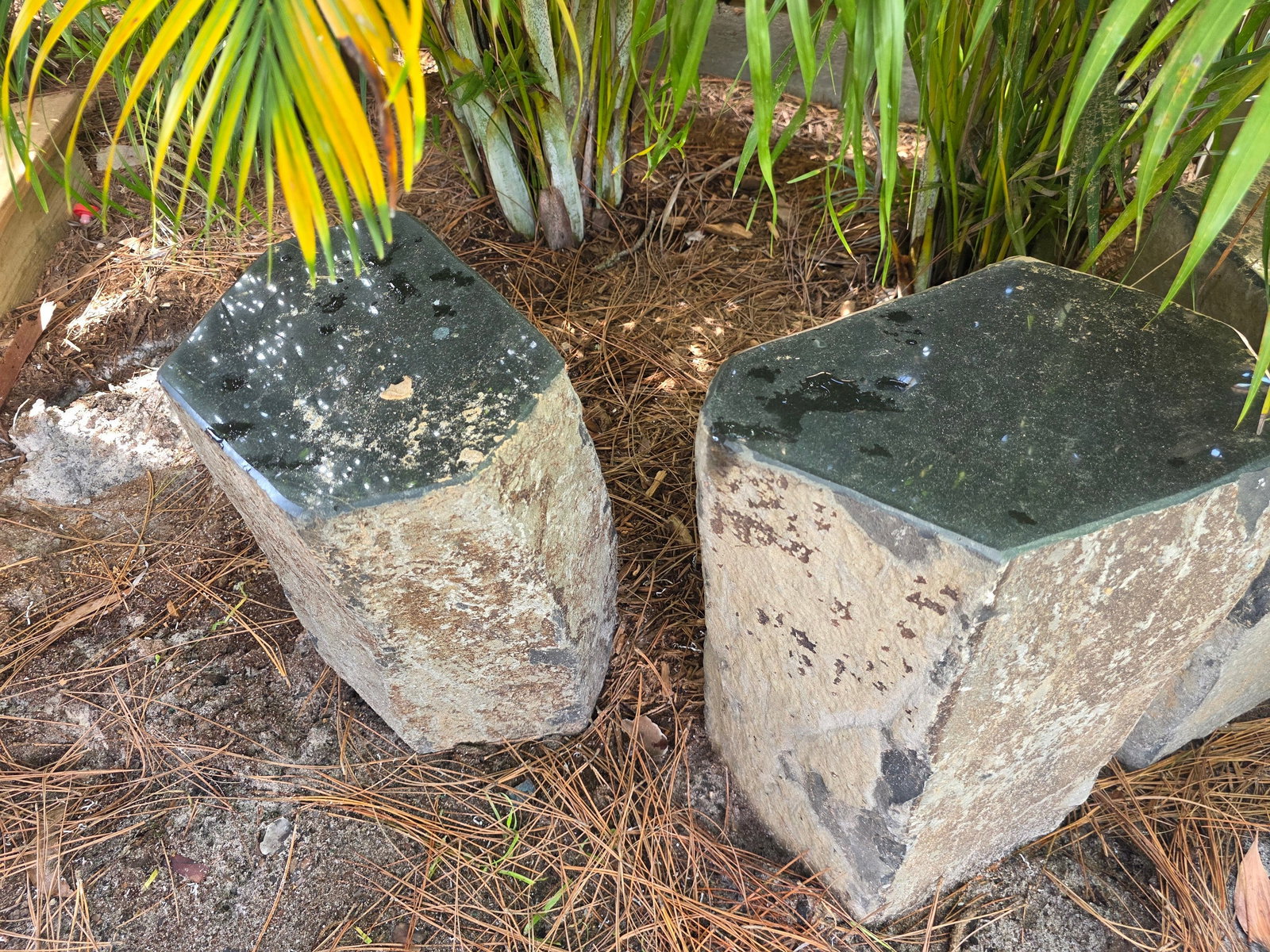 Basalt Table with Matching Basalt Stools - 6
